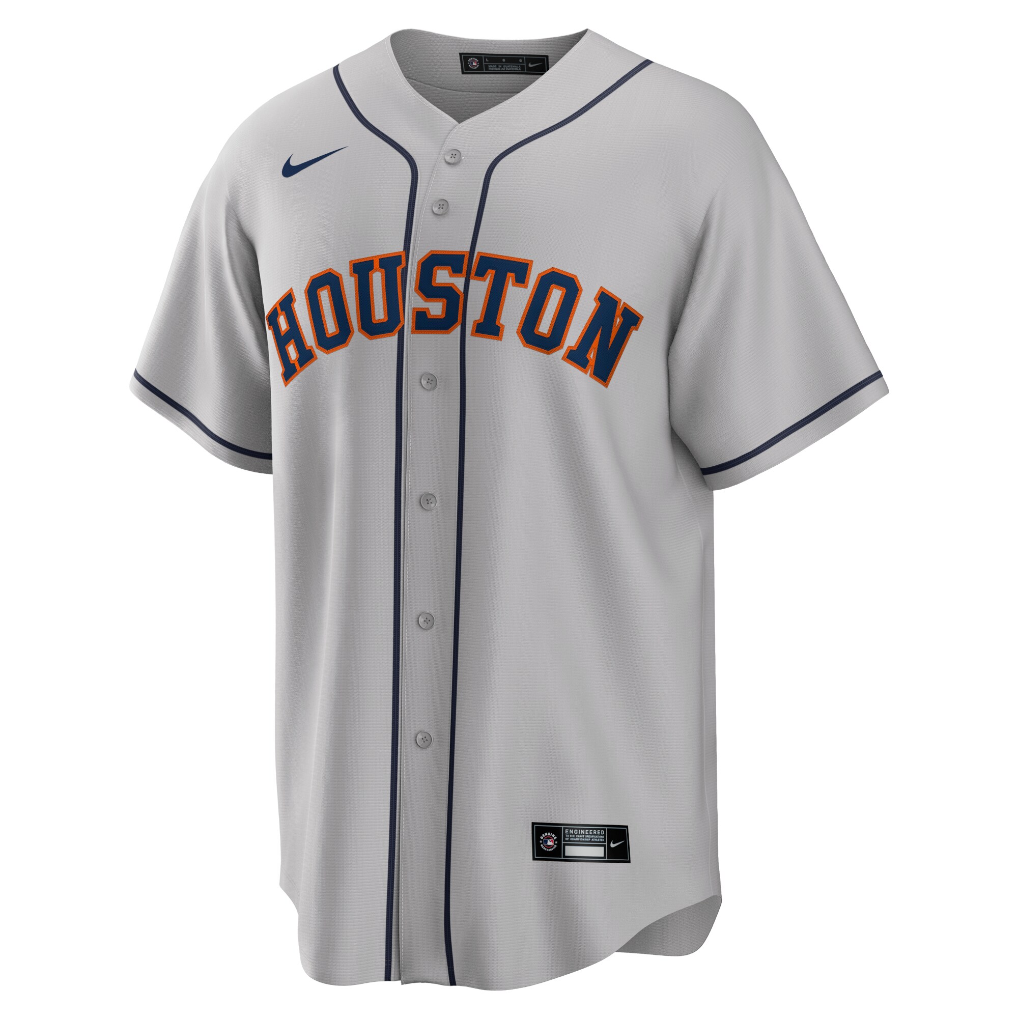 Alternative view of Men's Houston Astros Gray Road Team Jersey 