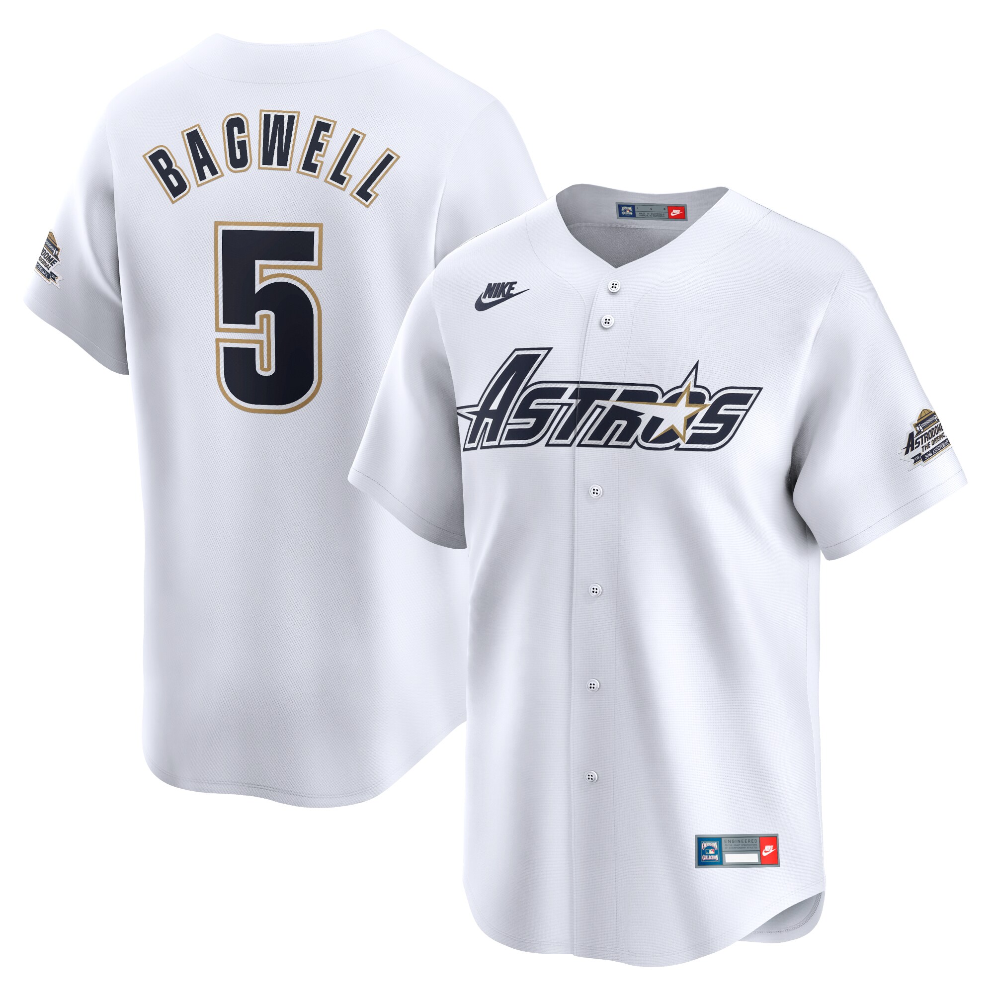 Men's Houston Astros Jeff Bagwell White Throwback Cooperstown Collection Limited Jersey 