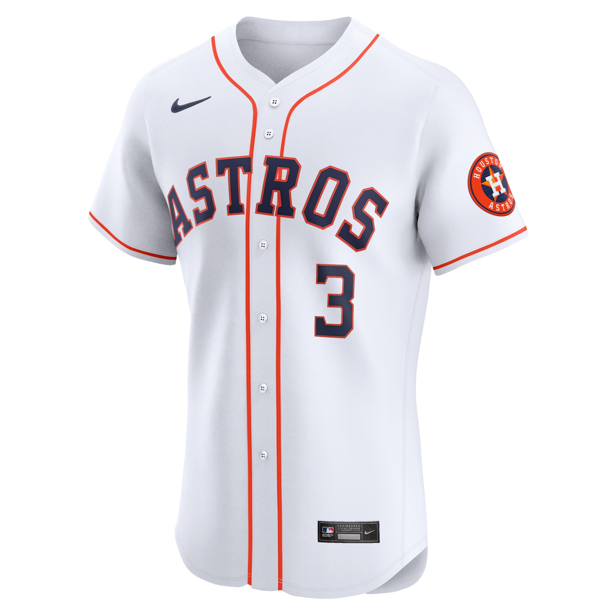 Alternative view of Men's Houston Astros Jeremy Peña White Home Elite Player Jersey 