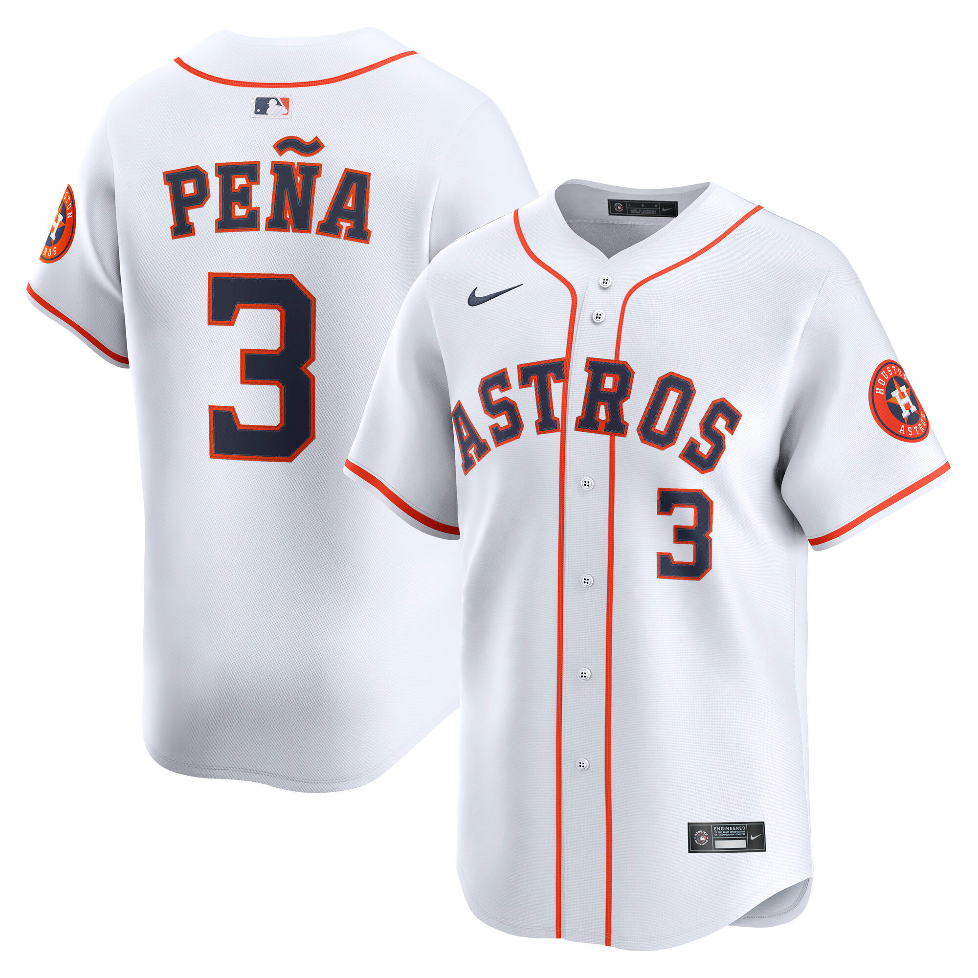 Men's Houston Astros Jeremy Peña White Home Limited Player Jersey