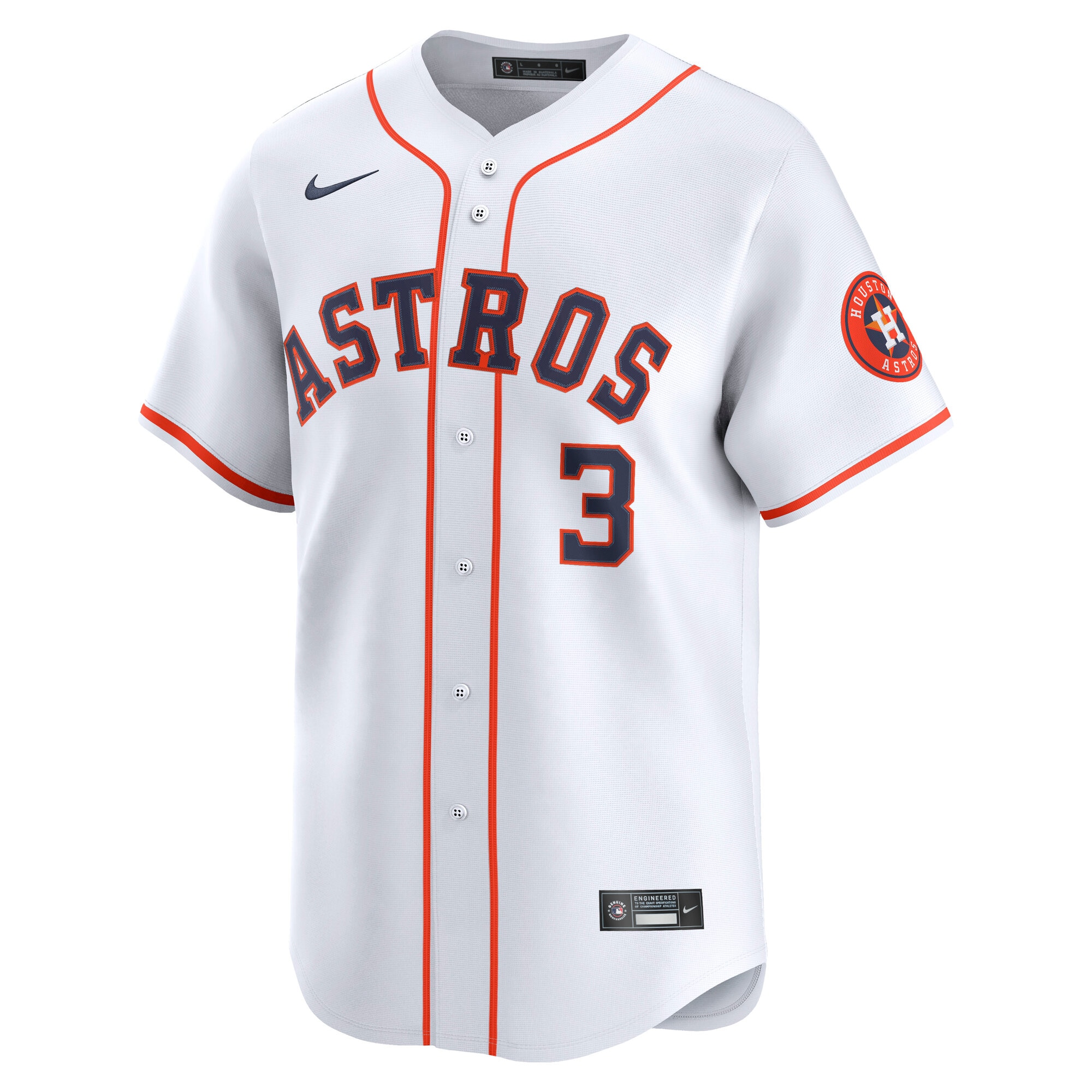 Alternative view of Men's Houston Astros Jeremy Peña White Home Limited Player Jersey