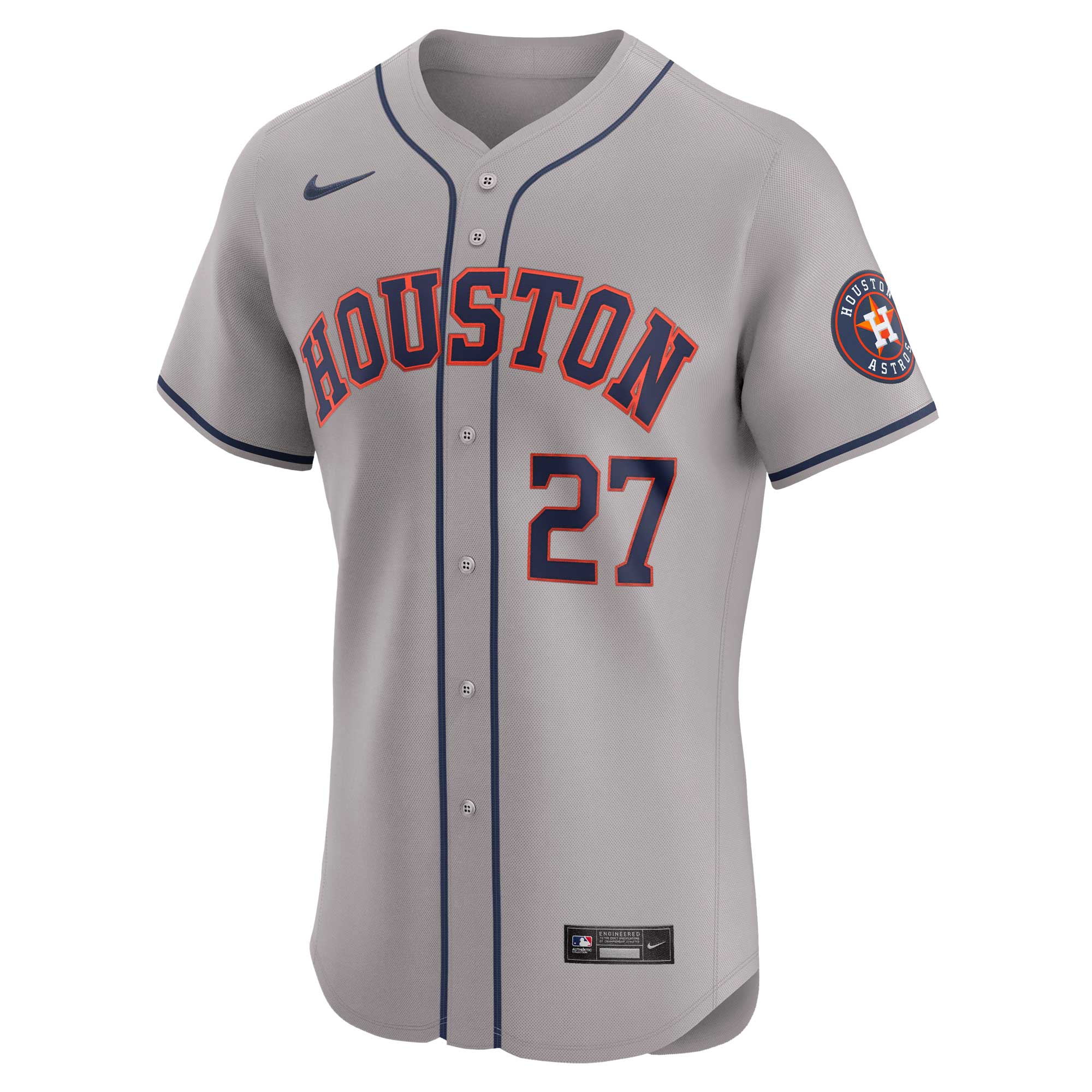 Alternative view of Men's Houston Astros Jose Altuve Gray Road Elite Player Jersey 