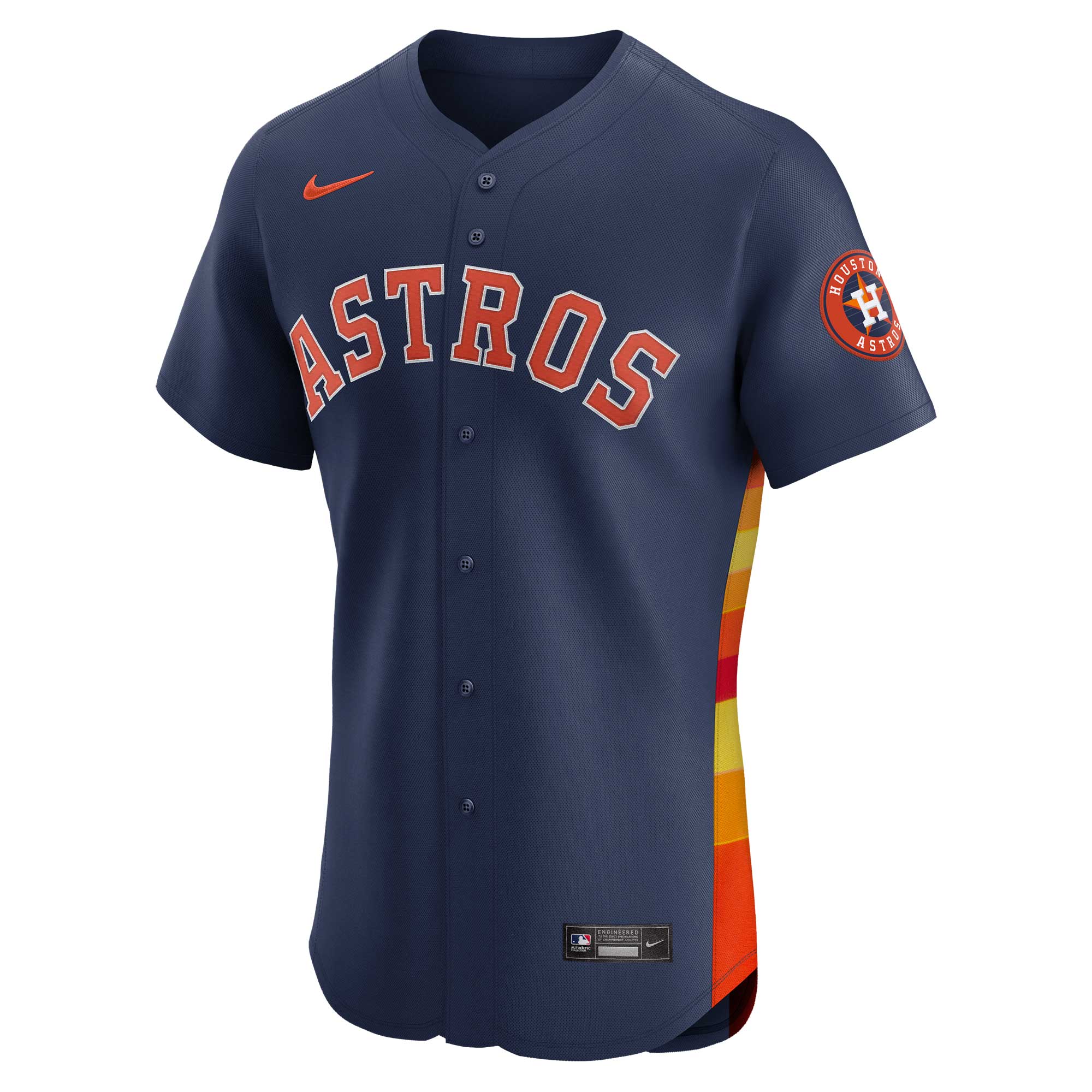Alternative view of Men's Houston Astros Jose Altuve Navy Alternate Elite Player Jersey 
