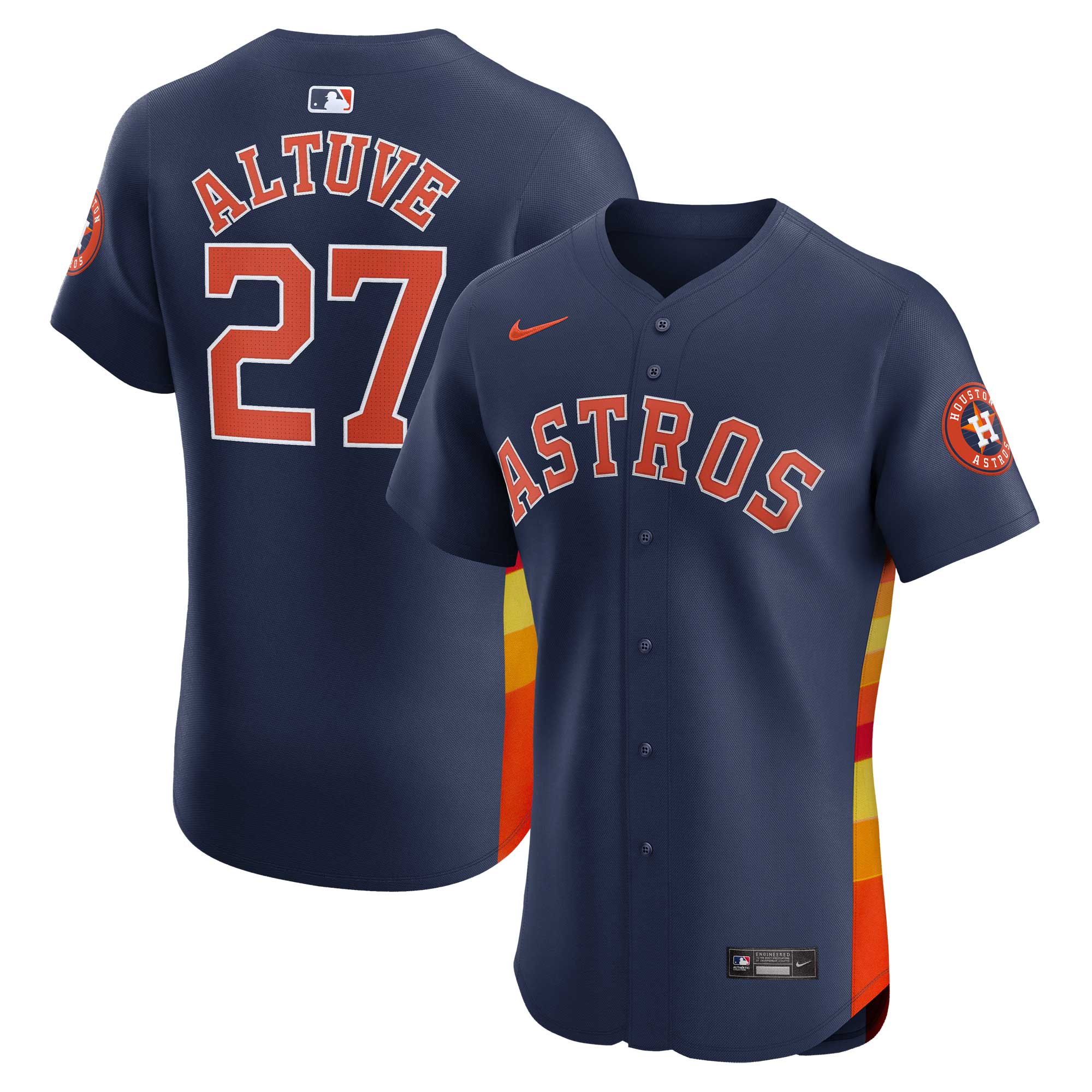 Men's Houston Astros Jose Altuve Navy Alternate Elite Player Jersey 