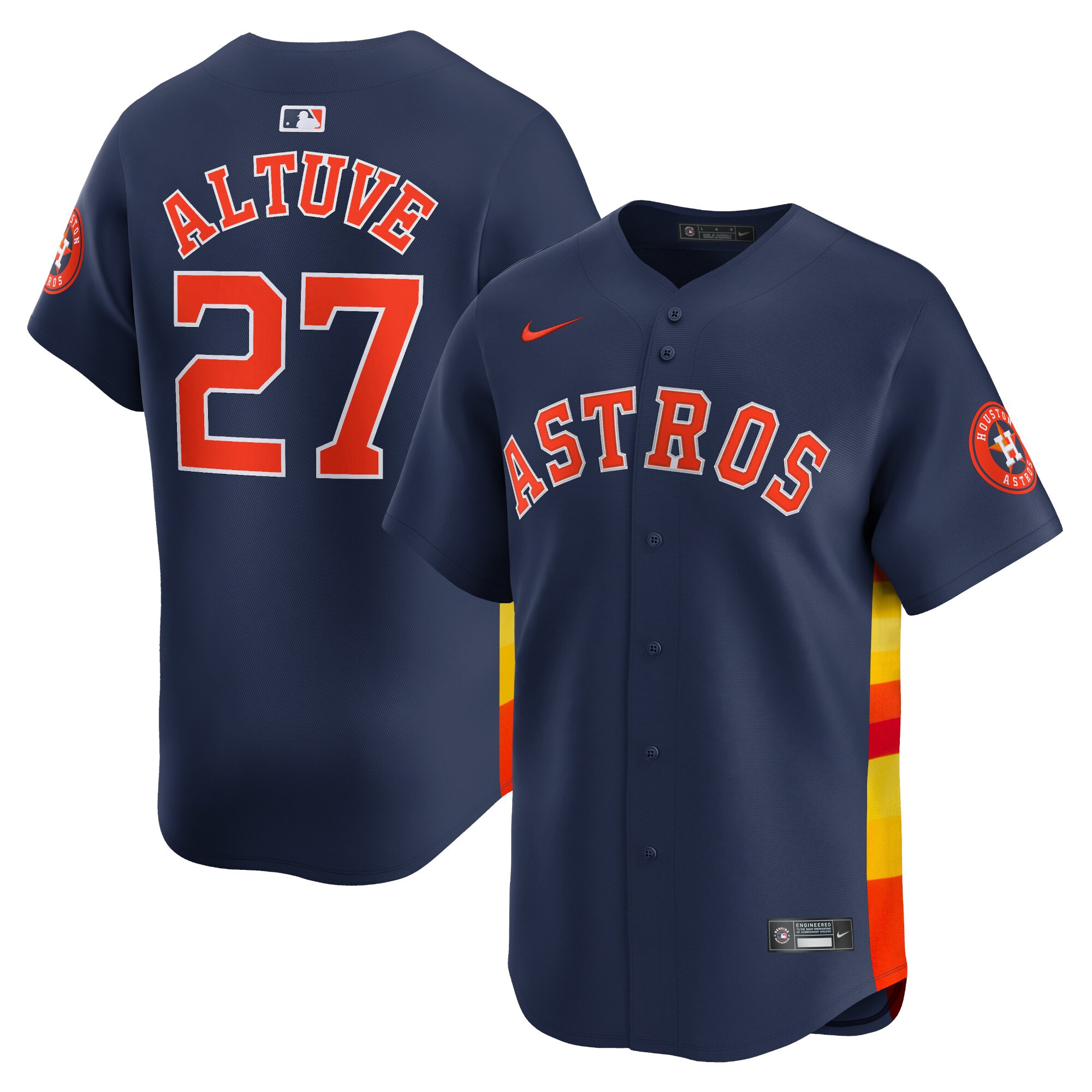 Men's Houston Astros Jose Altuve Navy Alternate Limited Player Jersey 
