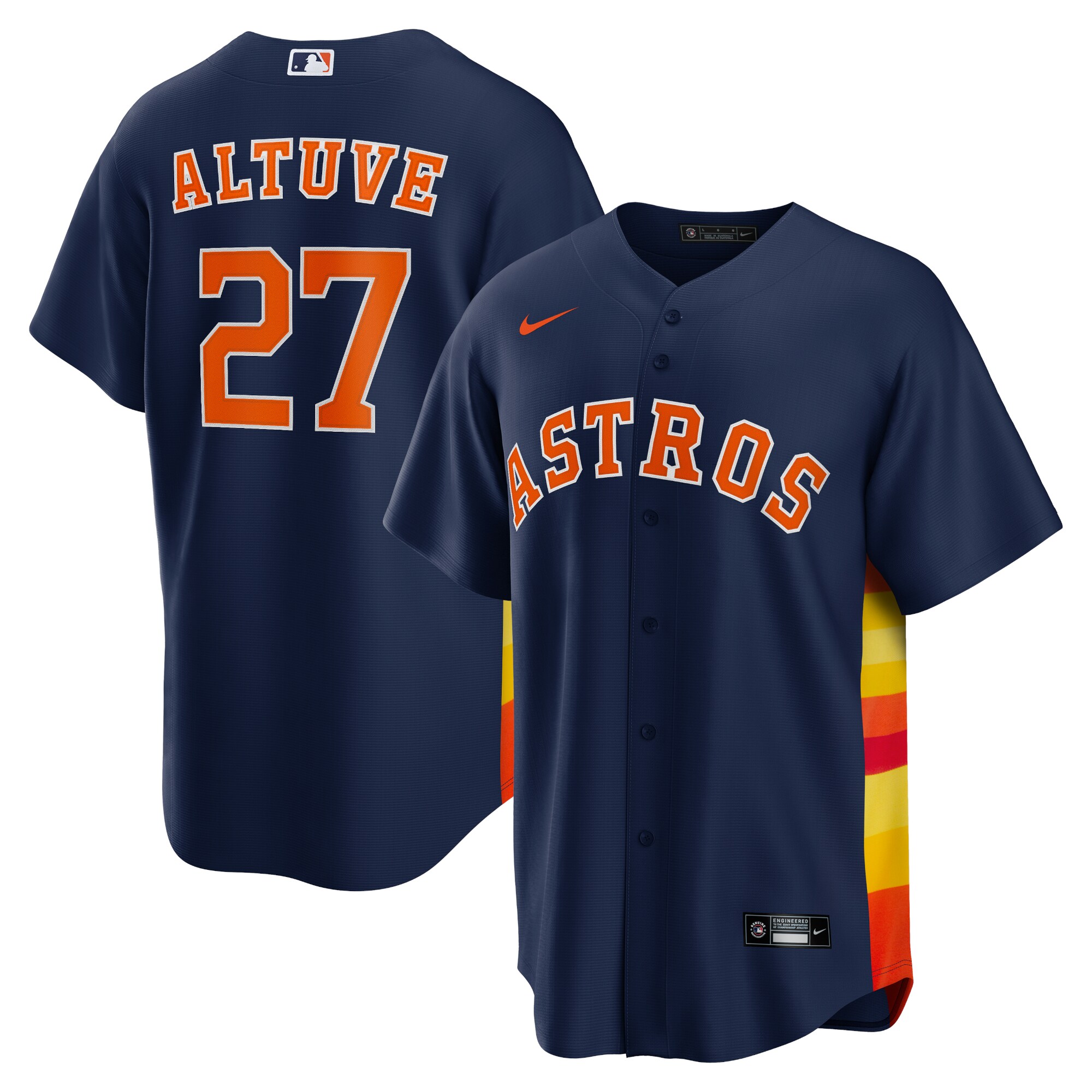 Men's Houston Astros Jose Altuve Navy Alternate Player Name Jersey 