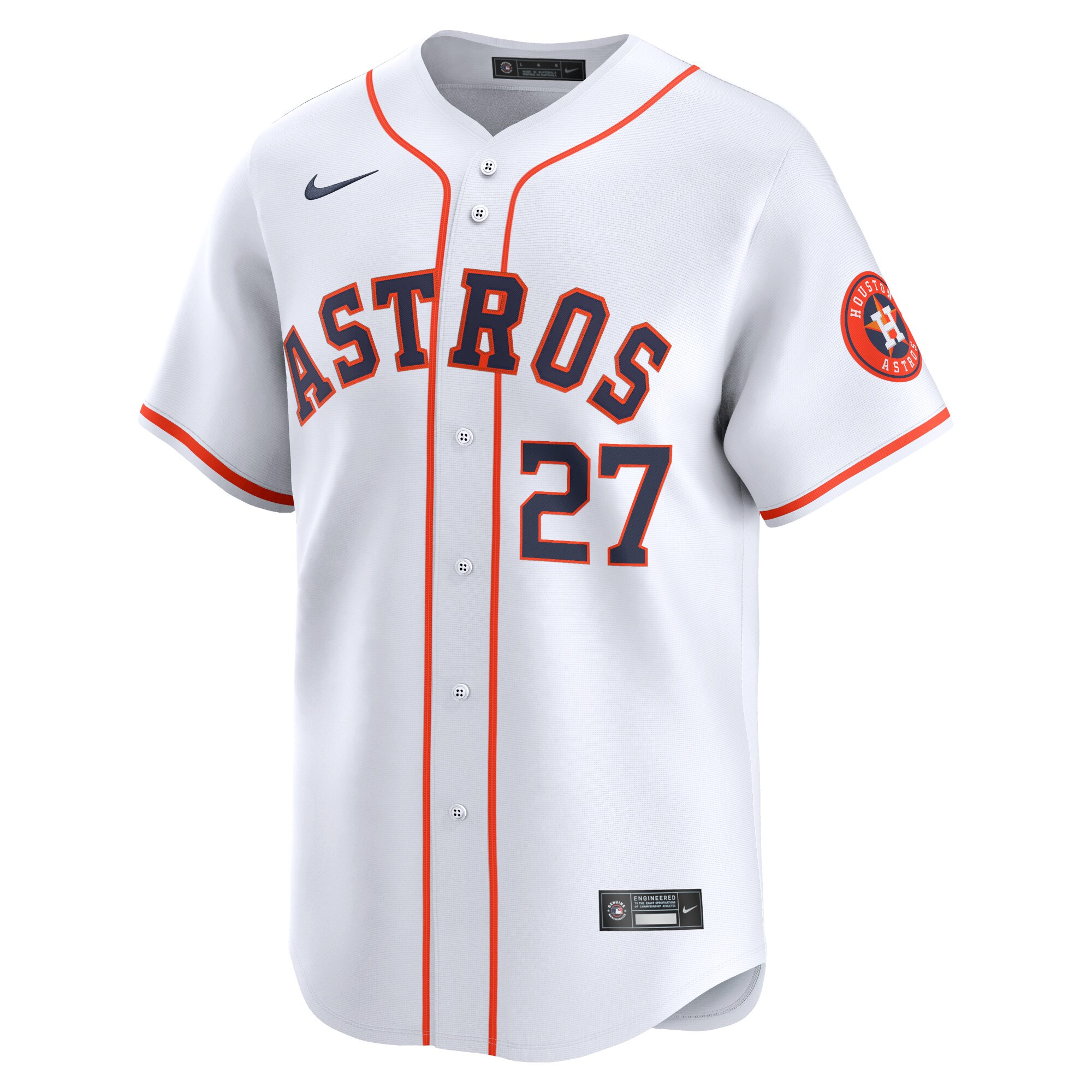 Alternative view of Men's Houston Astros Jose Altuve White Home Limited Player Jersey 