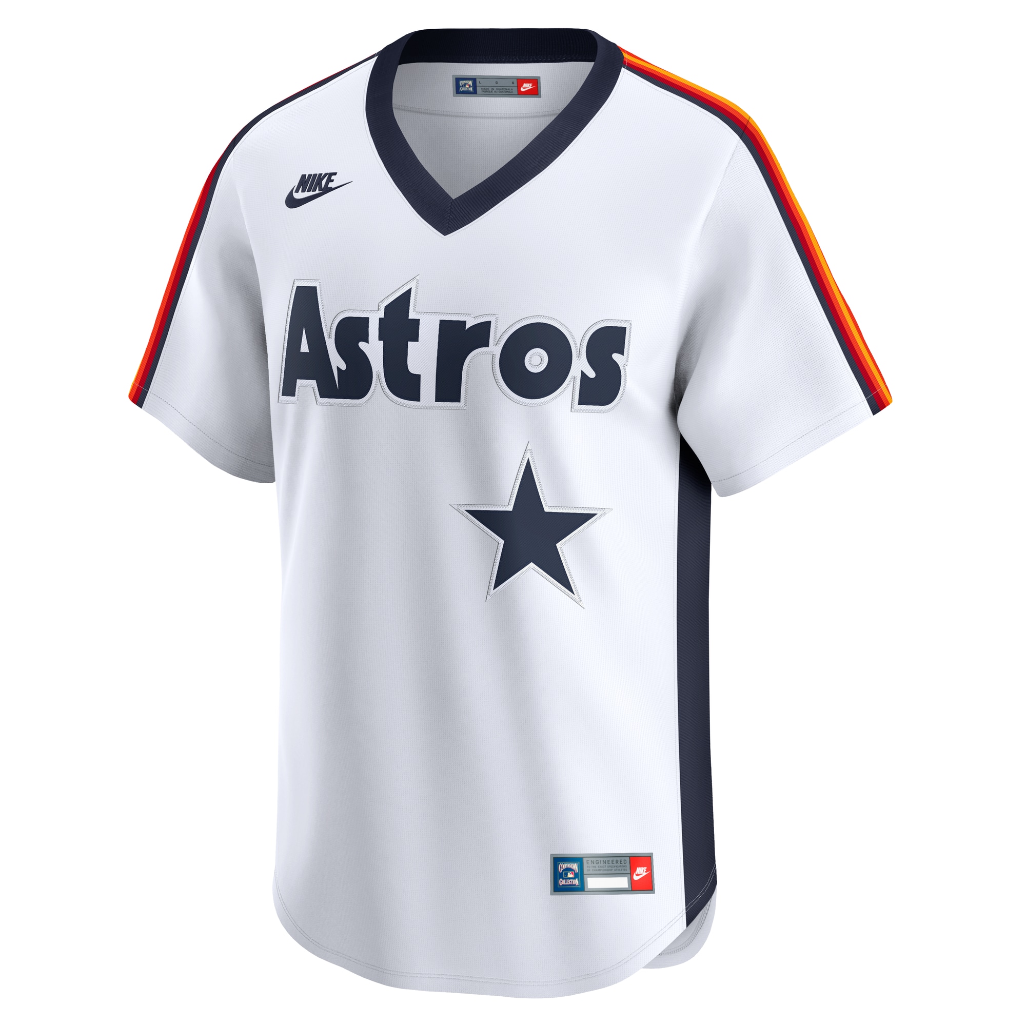 Alternative view of Men's Houston Astros Nolan Ryan White Throwback Cooperstown Collection Limited Jersey