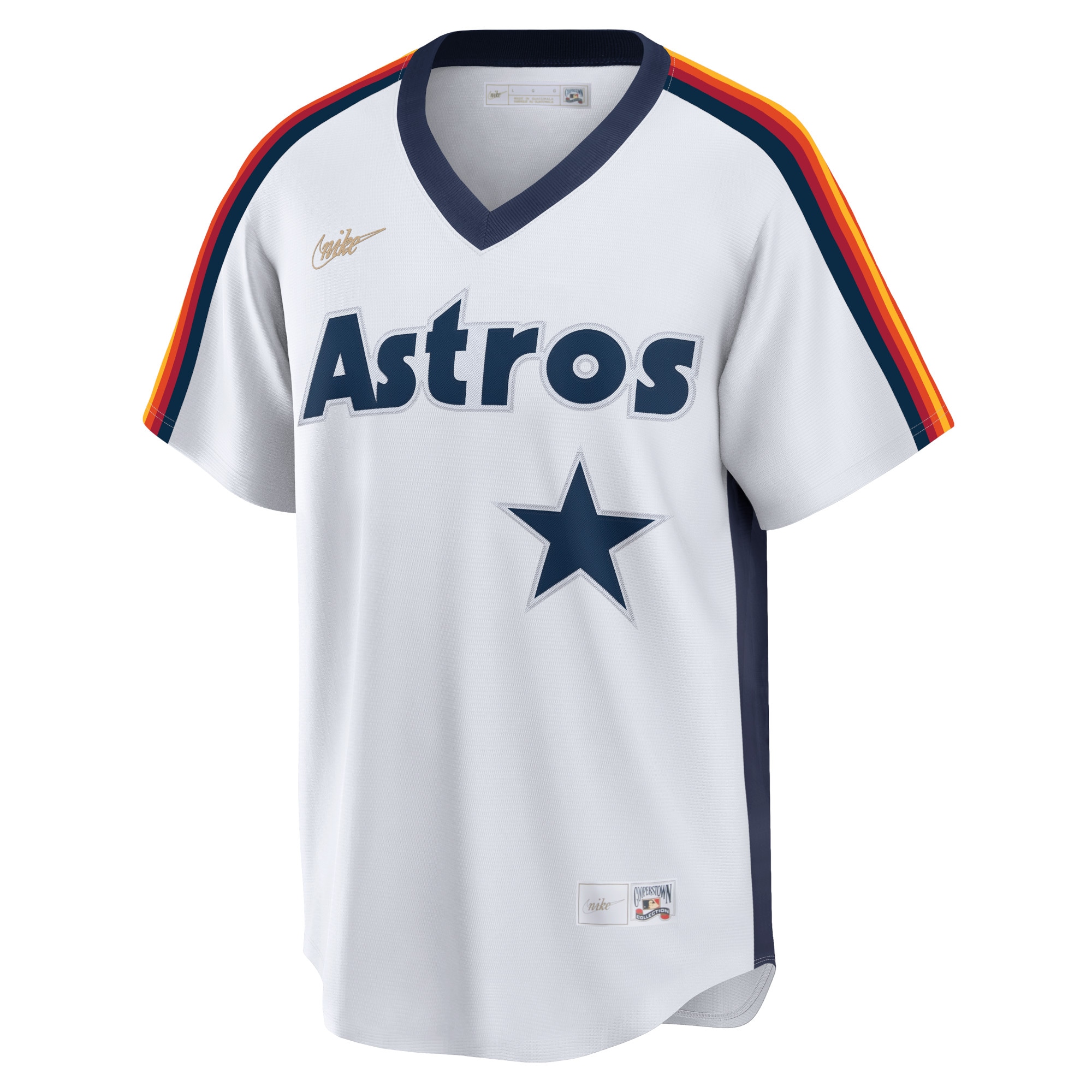 Alternative view of Men's Houston Astros White Home Cooperstown Collection Player Jersey 