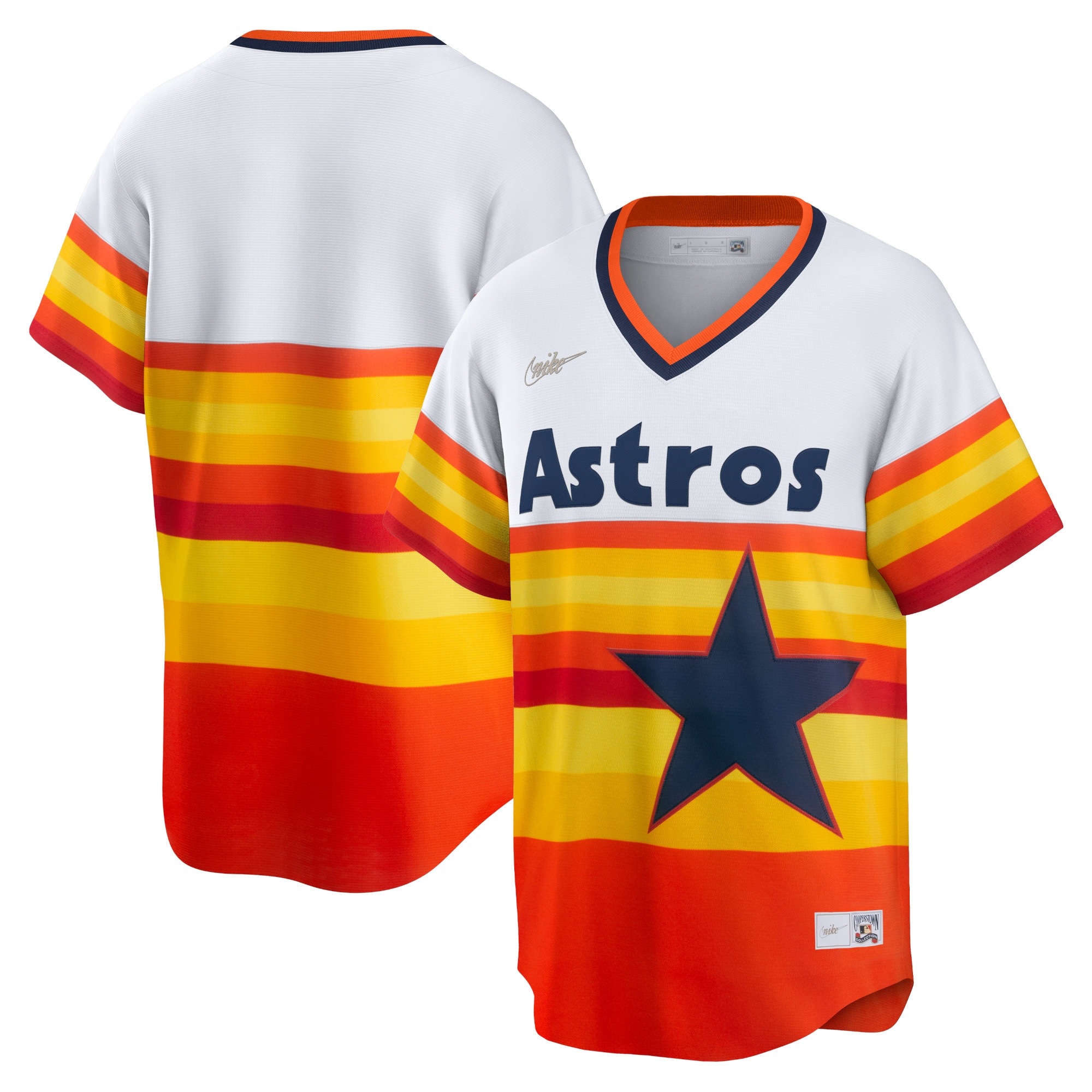 Men's Houston Astros White Home Cooperstown Collection Team Jersey 