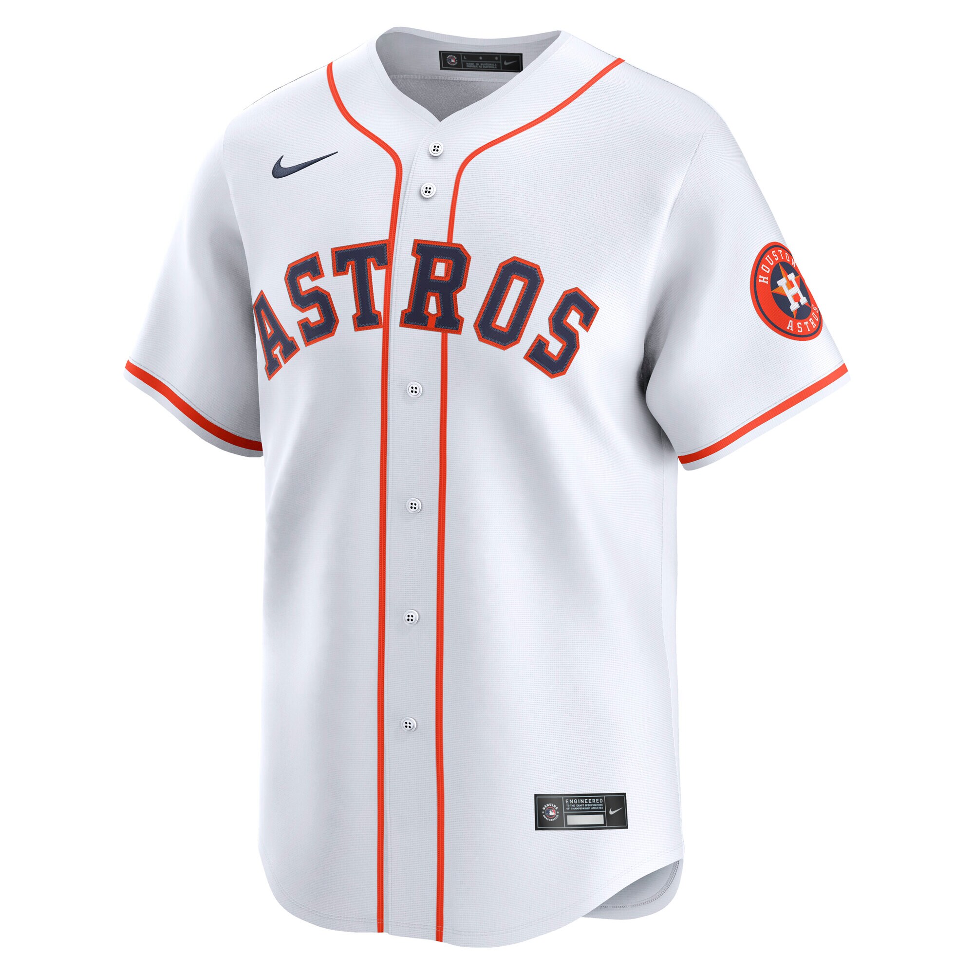 Alternative view of Men's Houston Astros White Home Limited Jersey 
