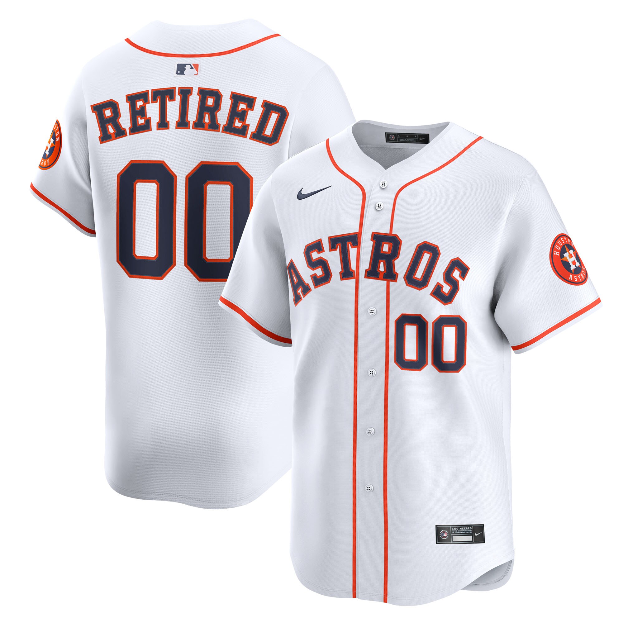 Men's Houston Astros White Home Limited Pick-A-Player Retired Roster Jersey 