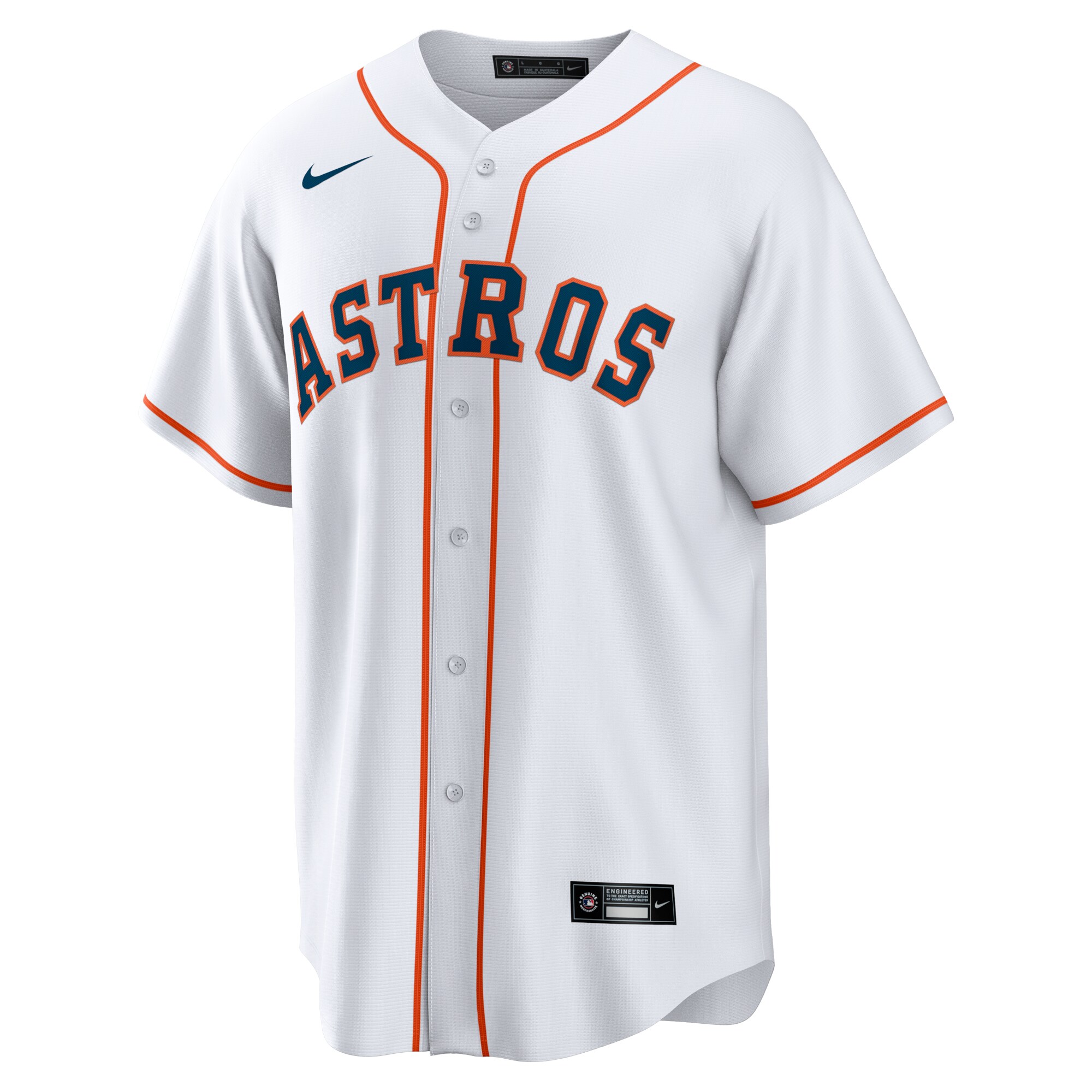 Alternative view of Men's Houston Astros White Home Team Jersey 