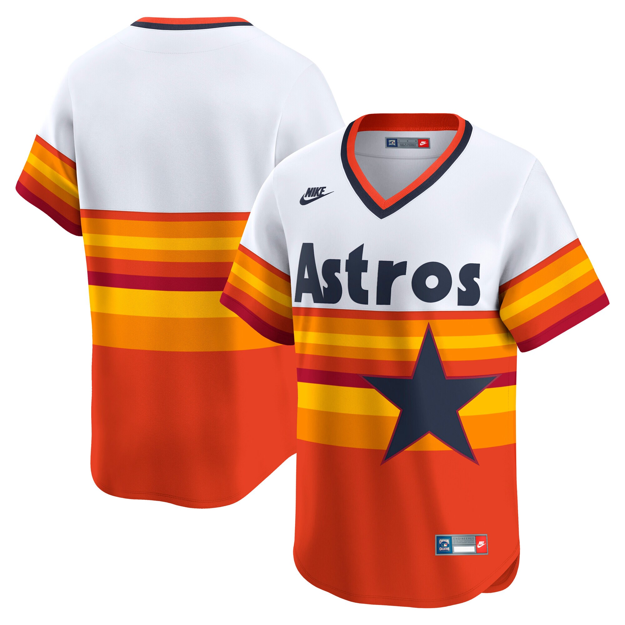 Men's Houston Astros White Throwback Cooperstown Collection Limited Jersey 