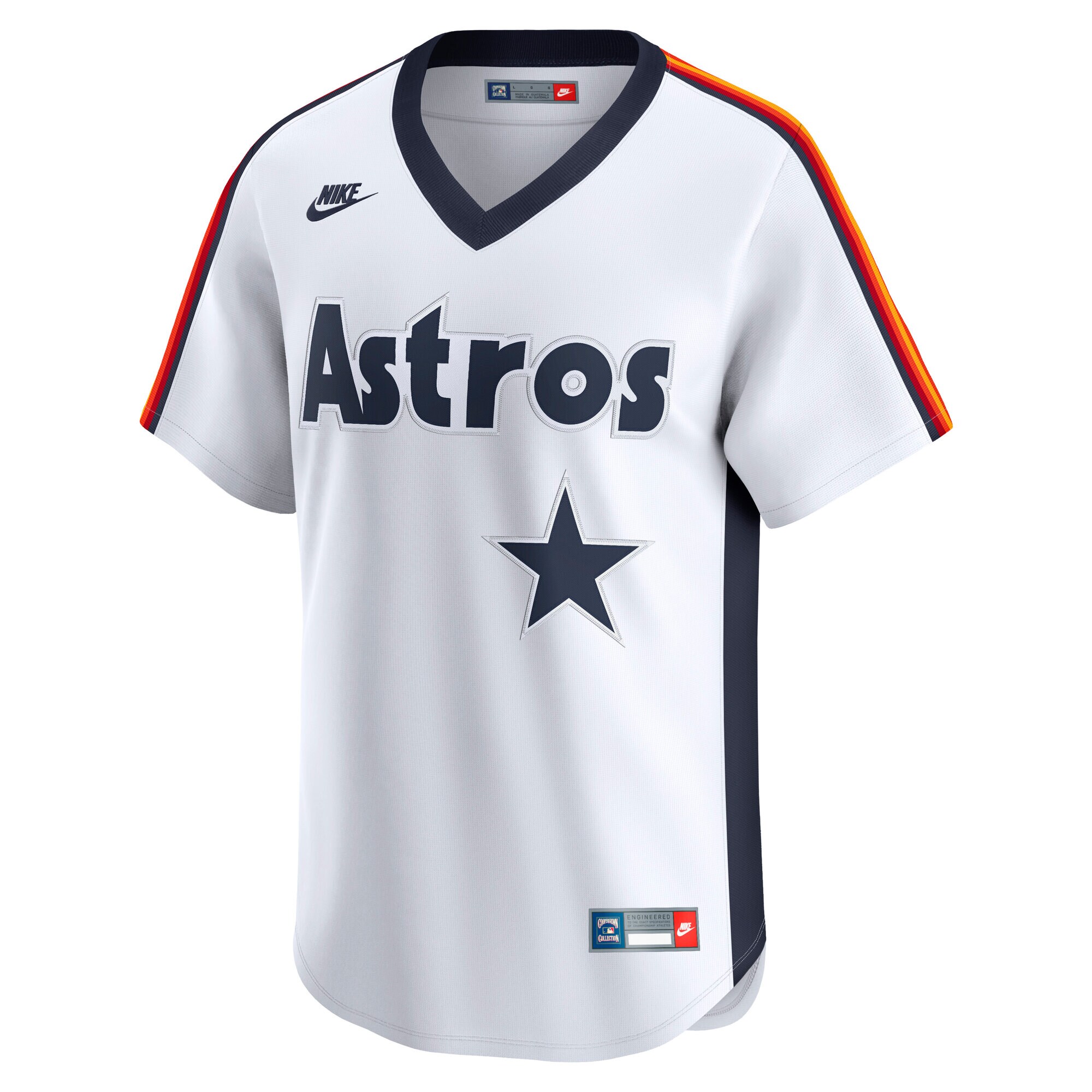 Alternative view of Men's Houston Astros White Throwback Cooperstown Collection Limited Jersey 