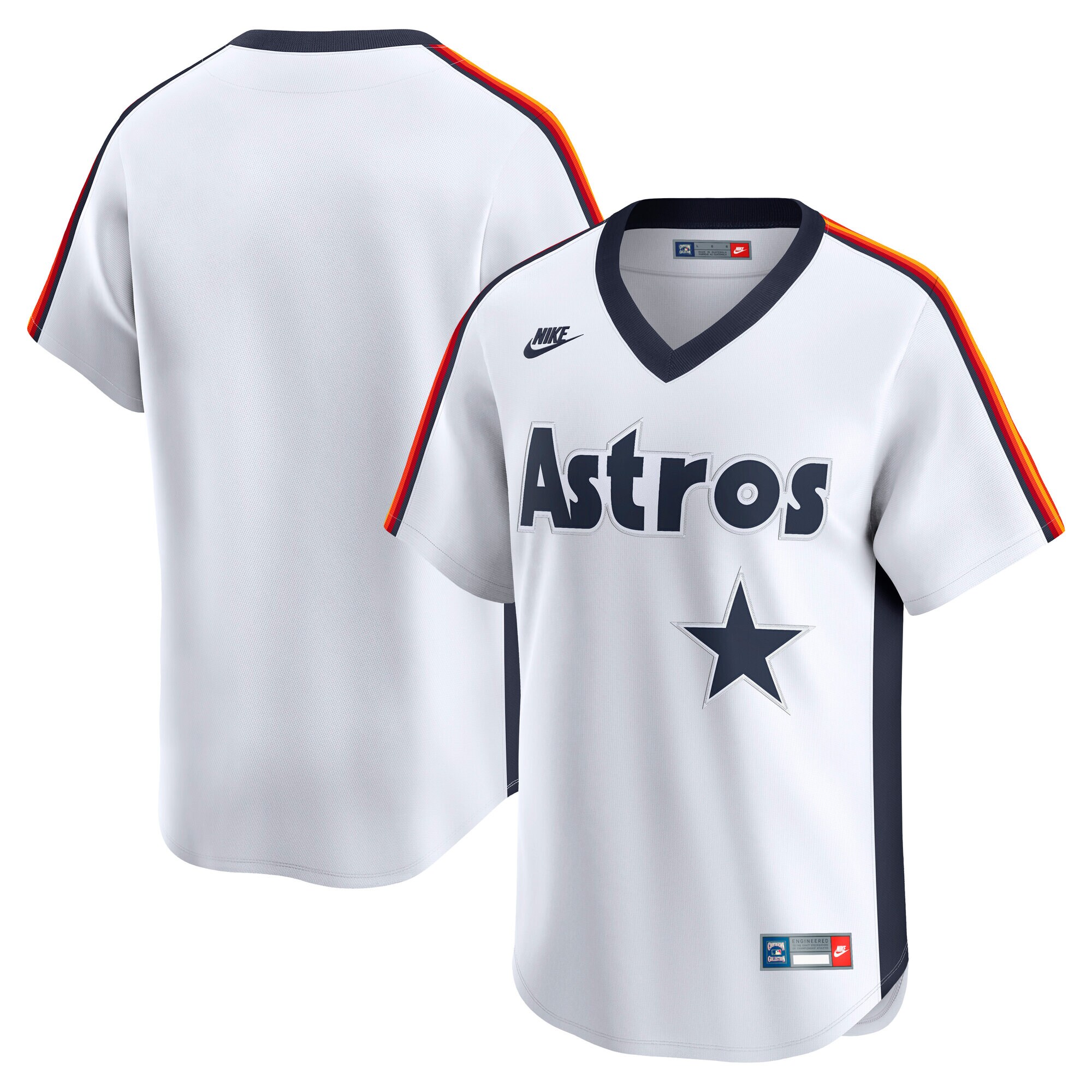 Men's Houston Astros White Throwback Cooperstown Collection Limited Jersey 
