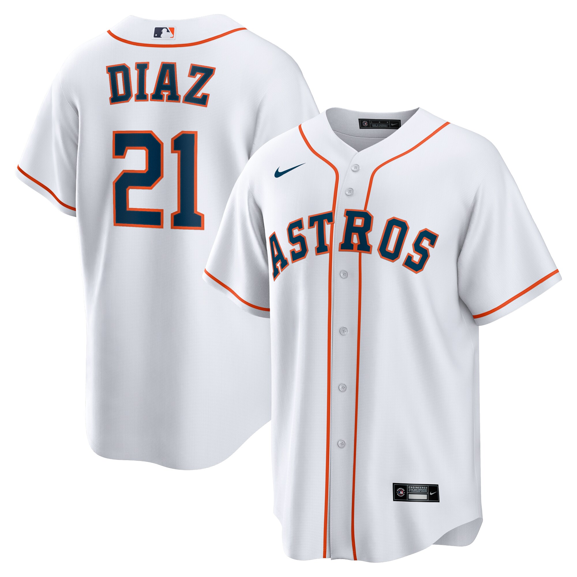 Men's Houston Astros Yainer Diaz White Home Jersey 