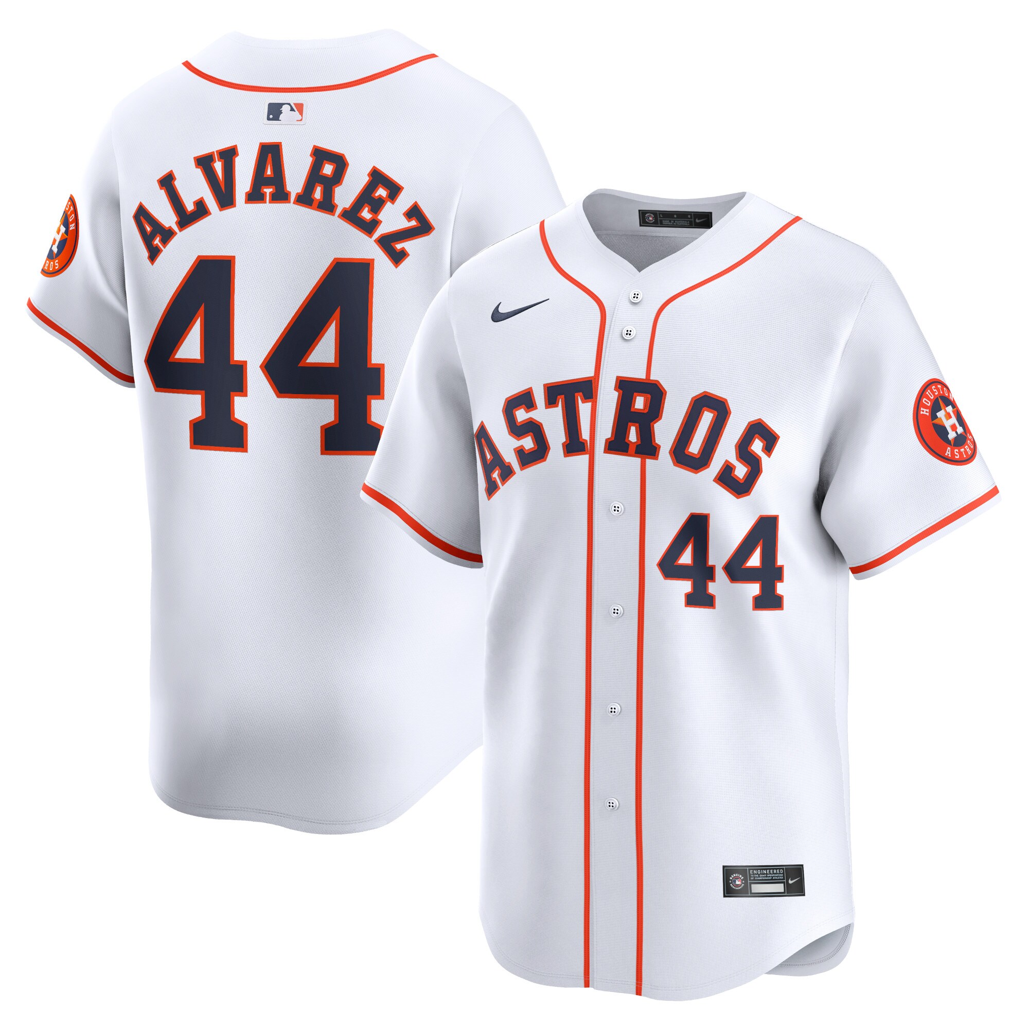 Men's Houston Astros Yordan Alvarez White Home Limited Player Jersey 