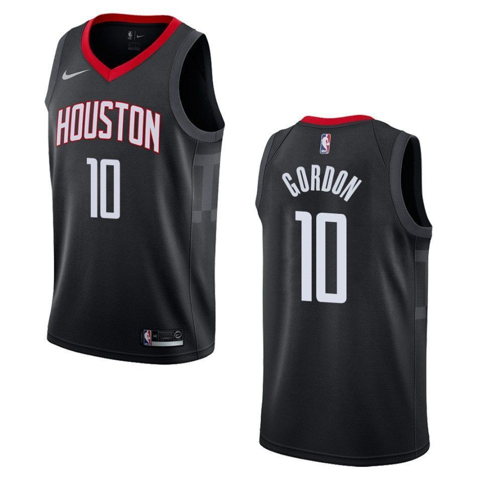 Men's Houston Rockets 10 Eric Gordon Statement Swingman Jersey - Black - JS139 