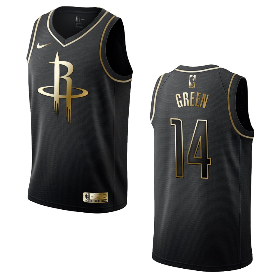Men’s Houston Rockets #14 Gerald Green Golden Edition Jersey – Black