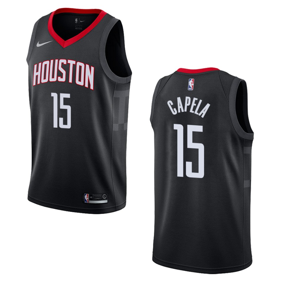 Men's Houston Rockets #15 Clint Capela Statement Swingman Jersey - Black