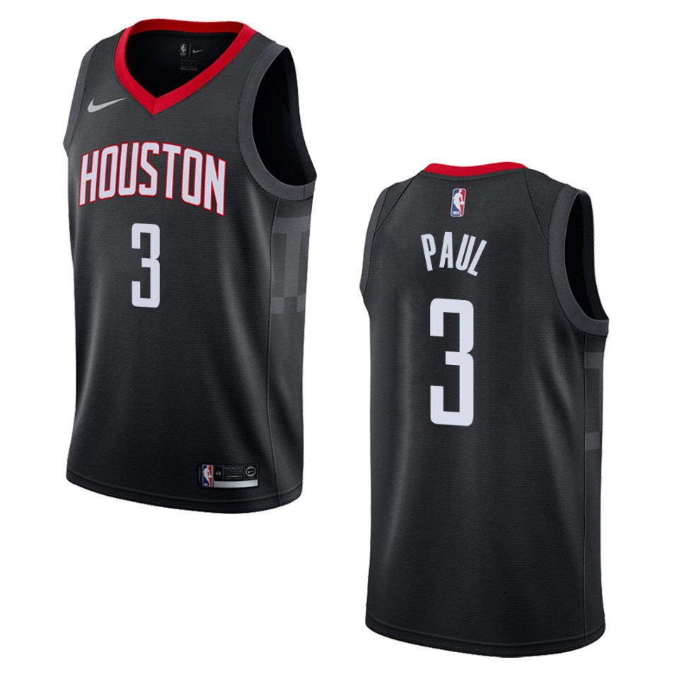 Men's Houston Rockets #3 Chris Paul Statement Swingman Jersey - Black