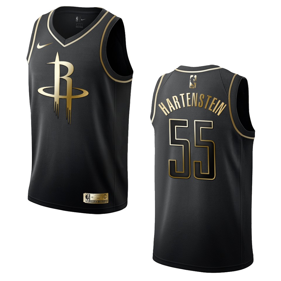 Men’s Houston Rockets #55 Isaiah Hartenstein Golden Edition Jersey – Black