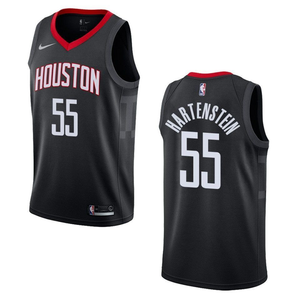 Men's Houston Rockets 55 Isaiah Hartenstein Statement Swingman Jersey - Black - JS705 