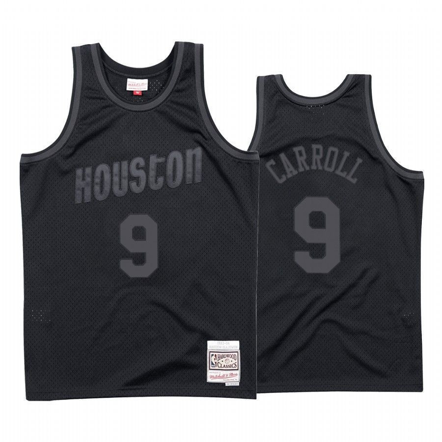 Men's Houston Rockets Demarre Carroll 9 Black Tonal Jersey - JS998 