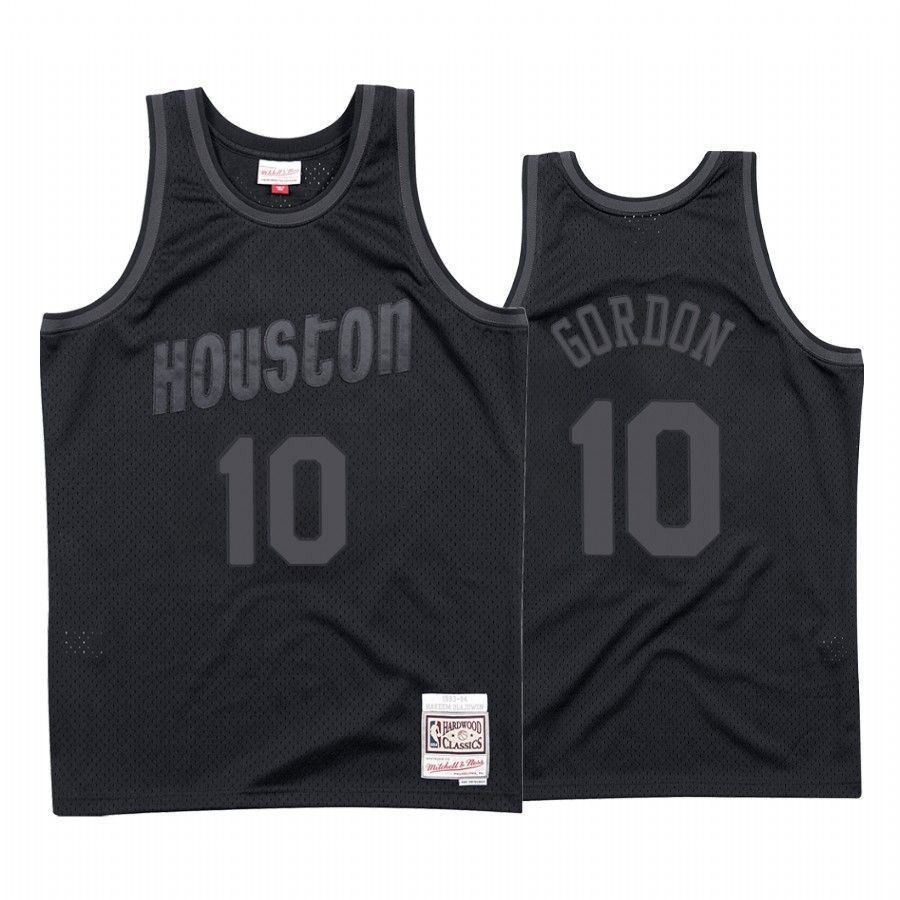 Men's Houston Rockets Eric Gordon 10 Black Tonal Jersey - JS799 