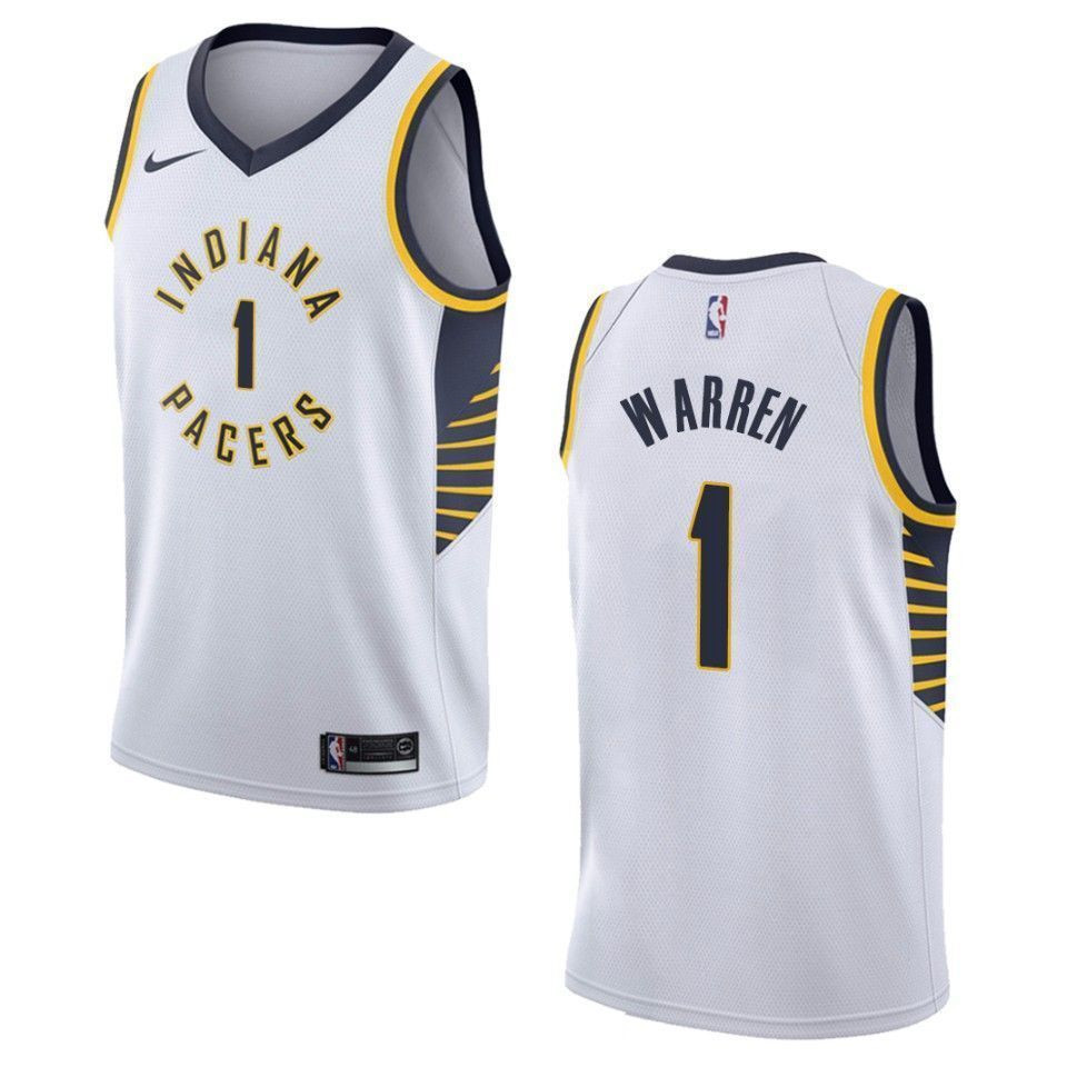 Men's Indiana Pacers 1 T.j. Warren Association Swingman Jersey - White - JS470 