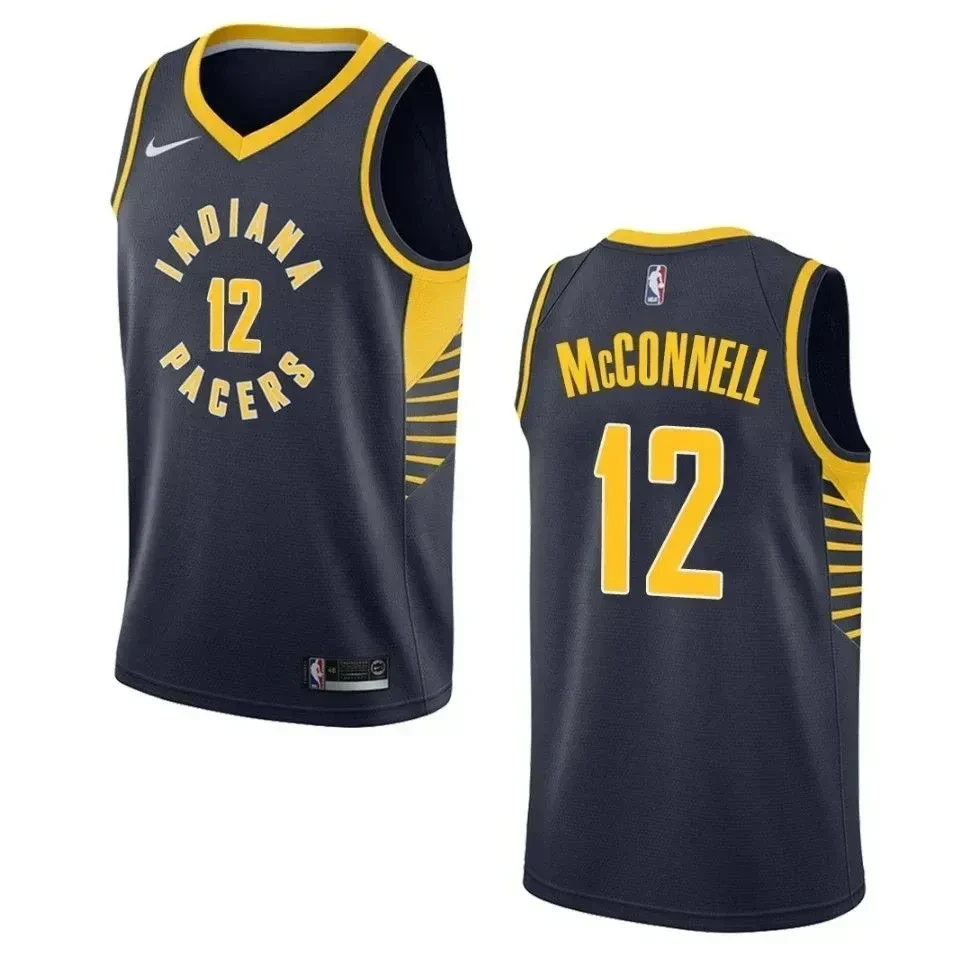 Men's Indiana Pacers 12 T.j. Mcconnell Icon Swingman Jersey - Navy - JS924 