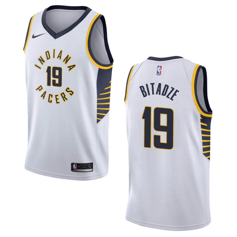 Men's Indiana Pacers #19 Goga Bitadze Association Swingman Jersey - White