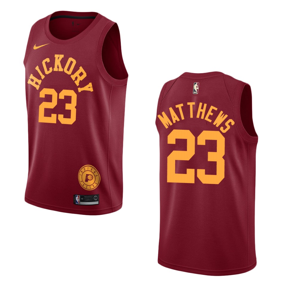 Men's Indiana Pacers #23 Wesley Matthews Hardwood Classics Swingman Jersey - Red
