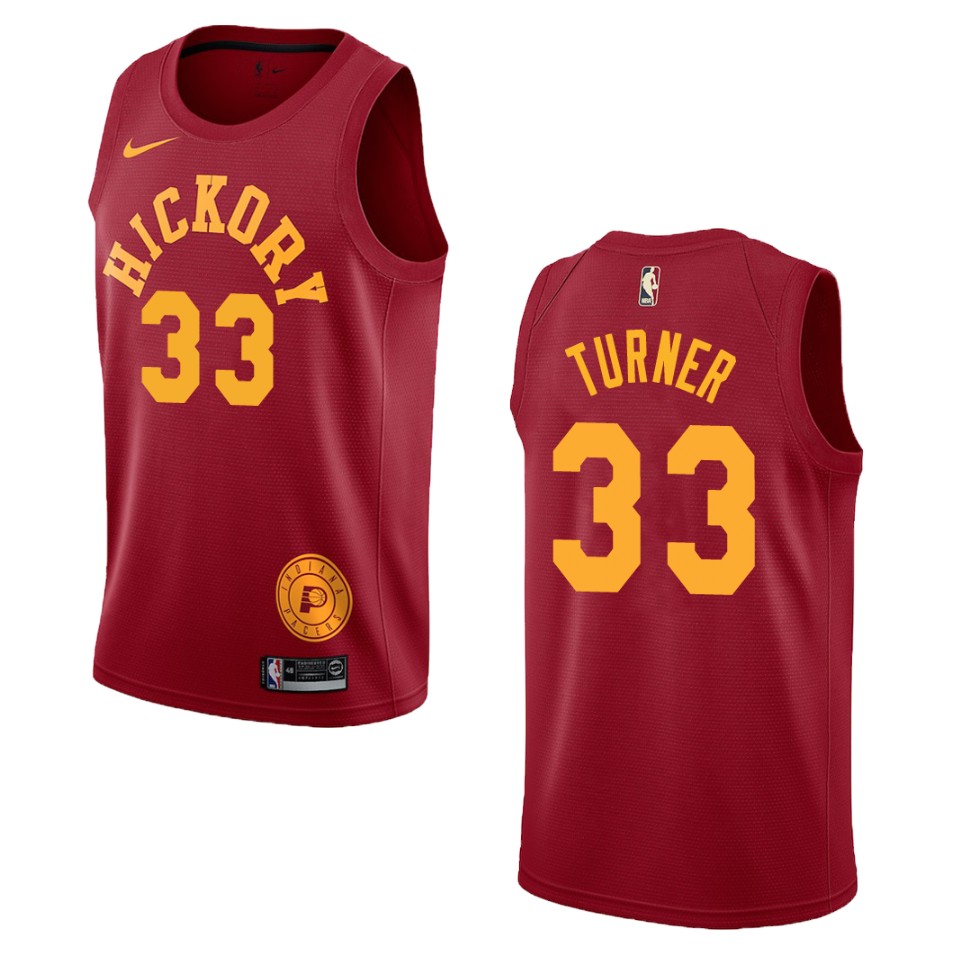 Men's Indiana Pacers #33 Myles Turner Hardwood Classics Swingman Jersey - Red