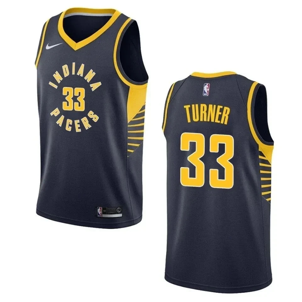 Men's Indiana Pacers 33 Myles Turner Icon Swingman Jersey - Navy - JS484 