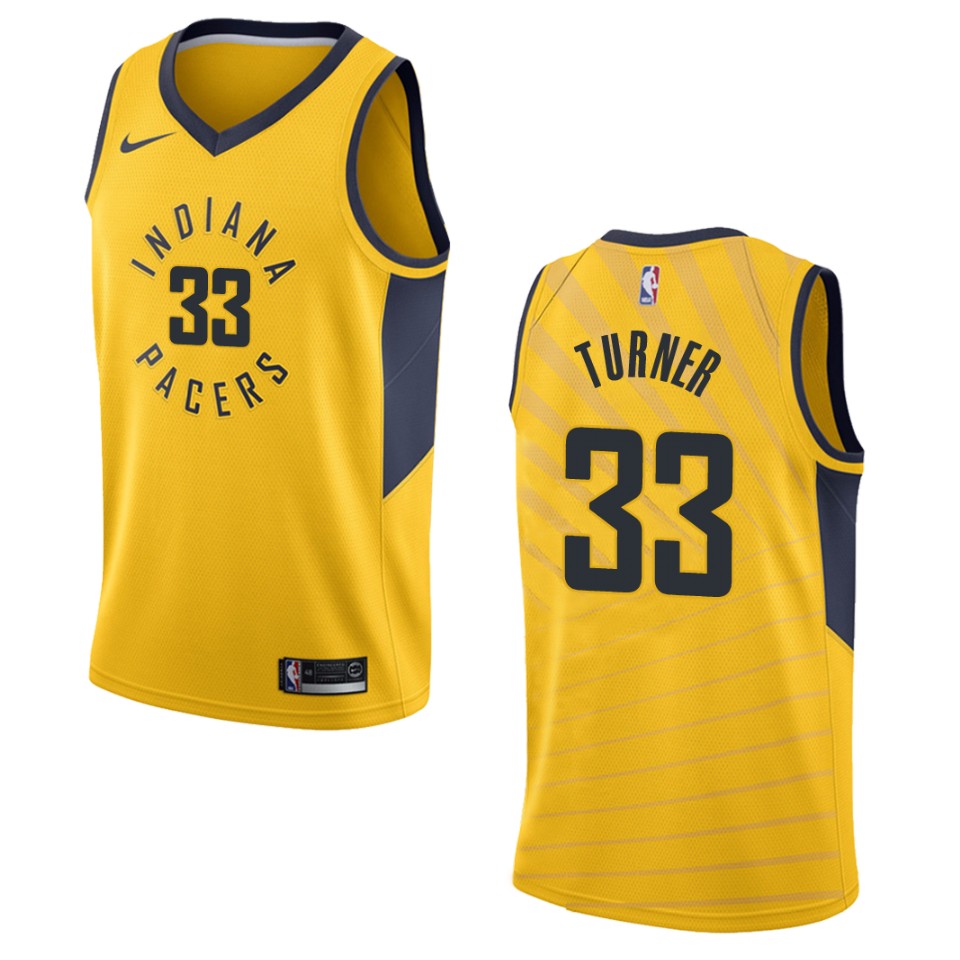 Men's Indiana Pacers #33 Myles Turner Statement Swingman Jersey - Gold