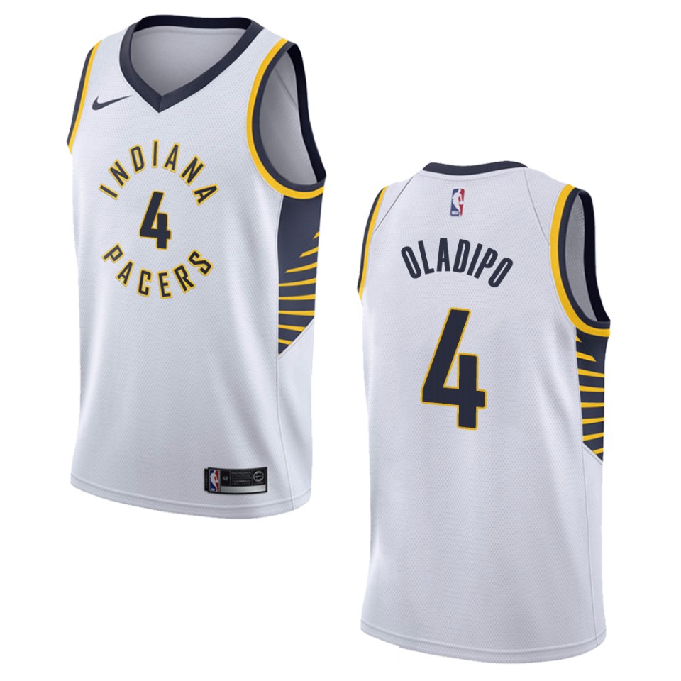 Men's Indiana Pacers #4 Victor Oladipo Association Swingman Jersey - White