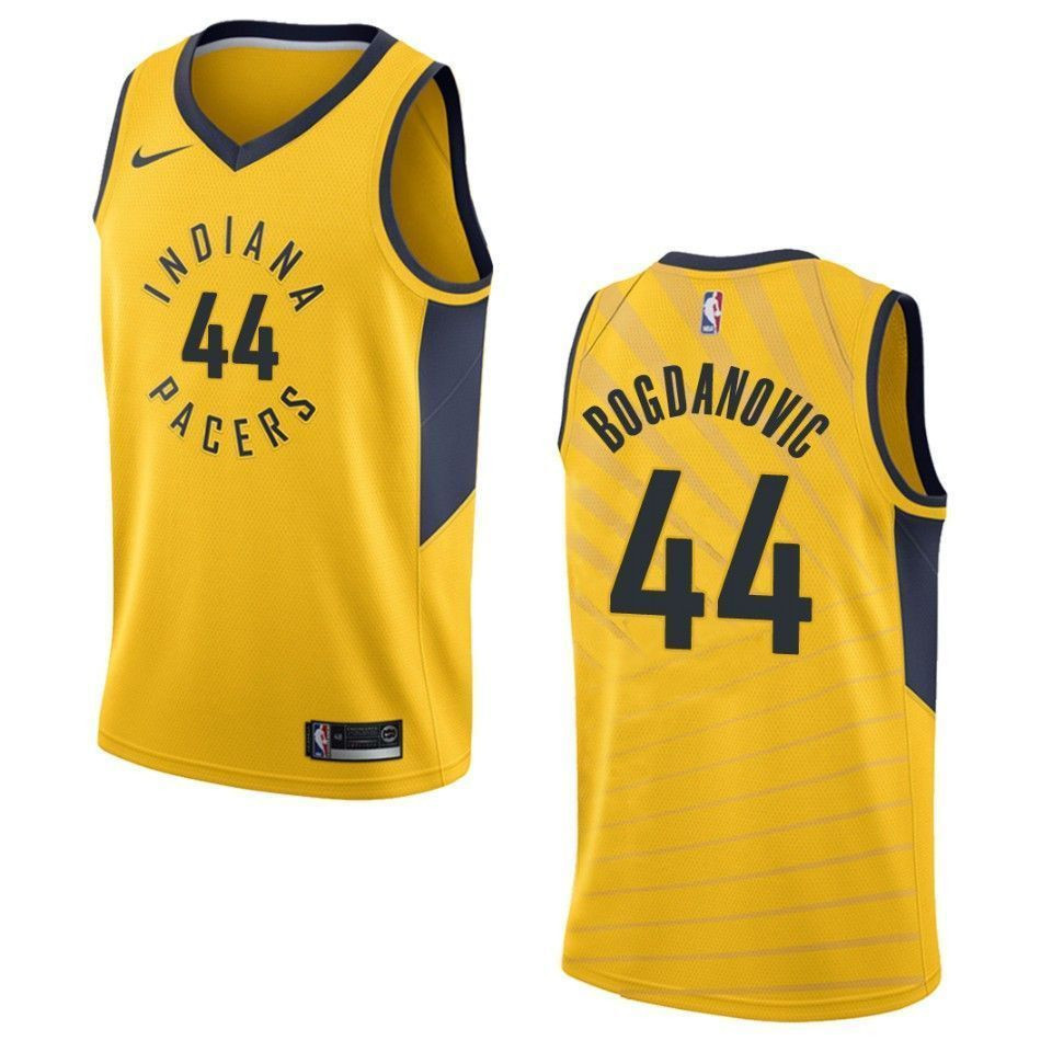 Men's Indiana Pacers 44 Bojan Bogdanovic Statement Swingman Jersey - Gold - JS340 