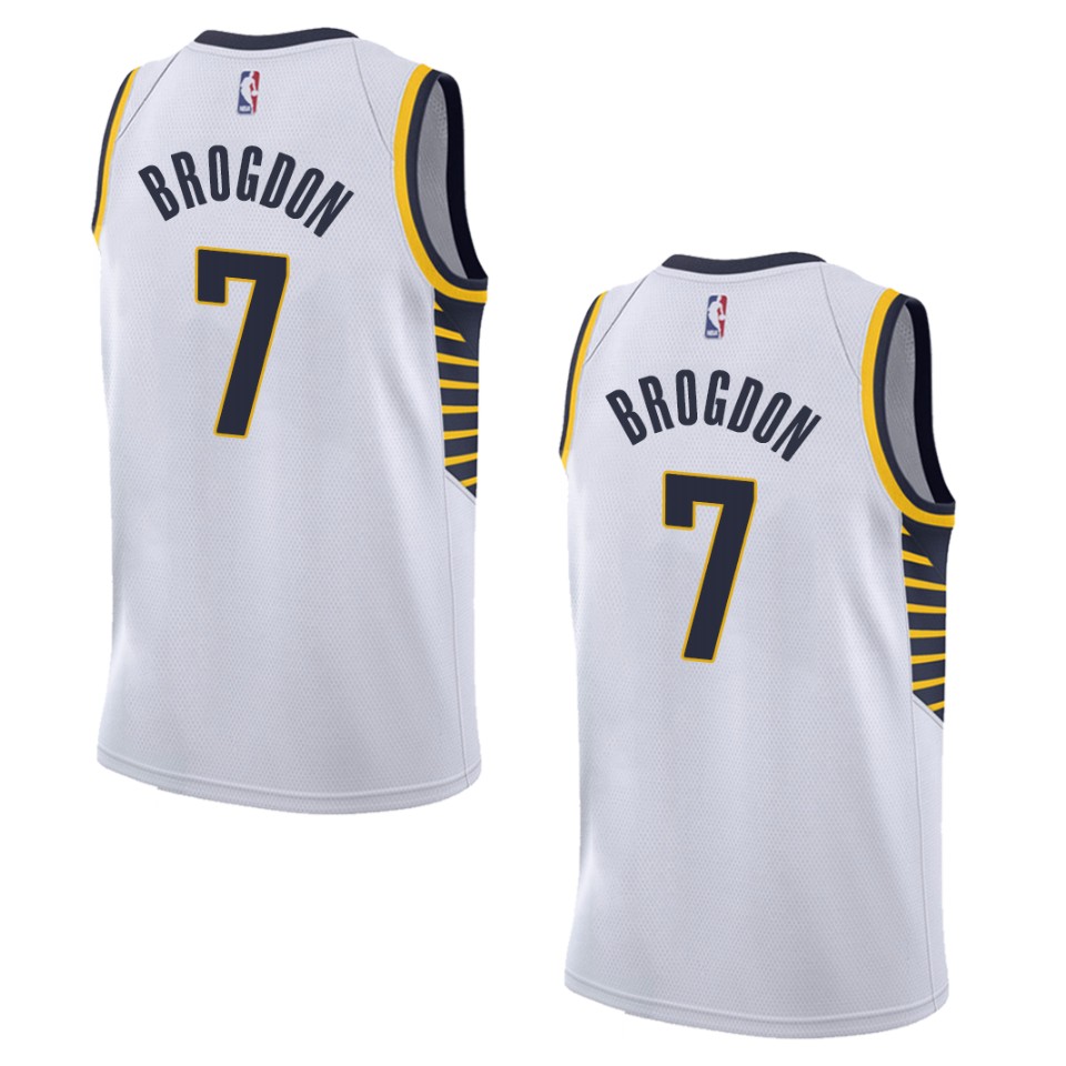 Men's Indiana Pacers #7 Malcolm Brogdon Association Swingman Jersey - White