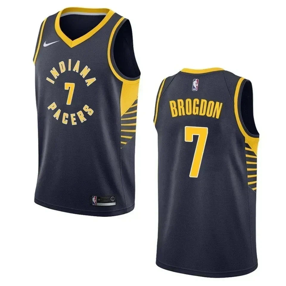Men's Indiana Pacers 7 Malcolm Brogdon Icon Swingman Jersey - Navy - JS751 