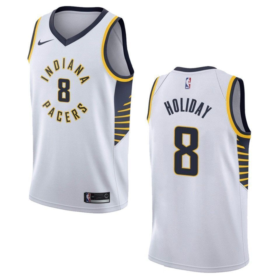 Men's Indiana Pacers 8 Justin Holiday Association Swingman Jersey - White - JS834 