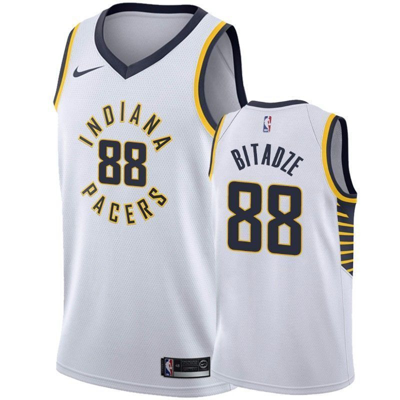 Men's Indiana Pacers Goga Bitadze 88 Association Jersey - JS641 
