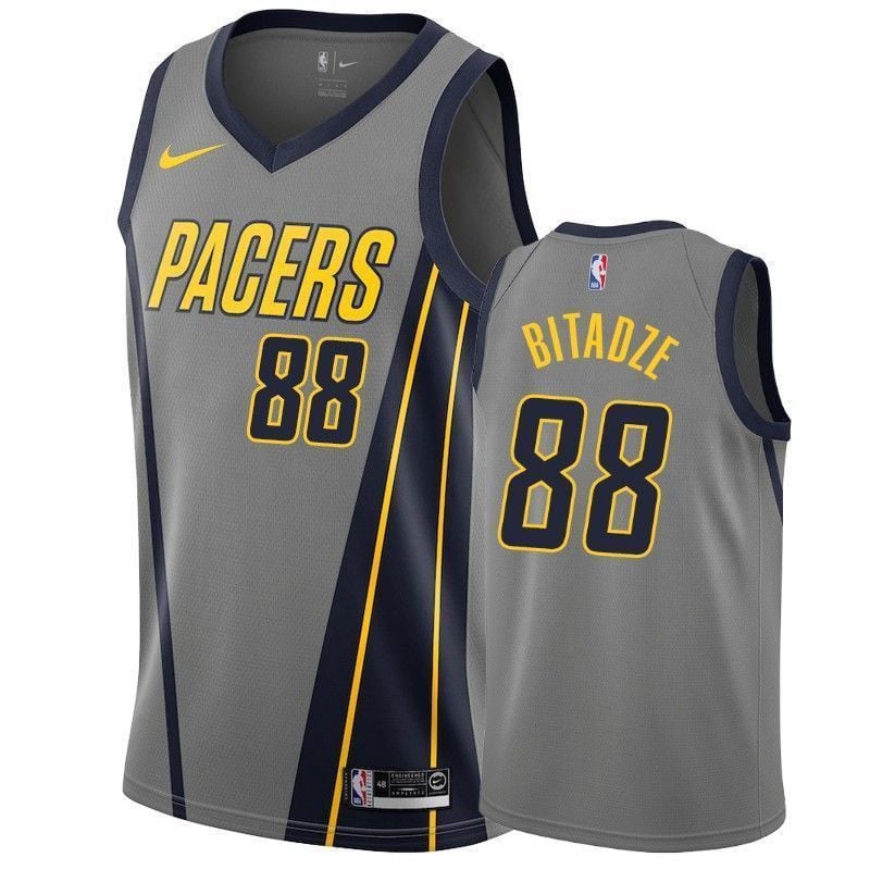 Men's Indiana Pacers Goga Bitadze 88 City Men's Jersey - JS816 