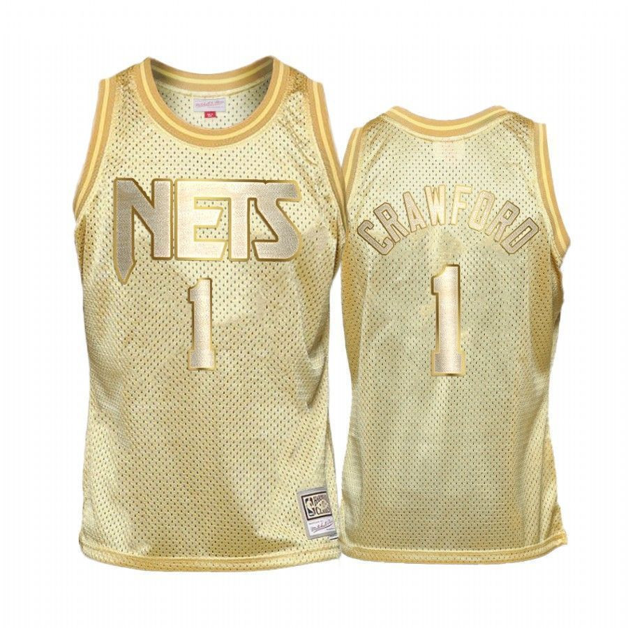 Men's Jamal Crawford 1 Brooklyn Nets Golden Hwc Jersey - JS900 