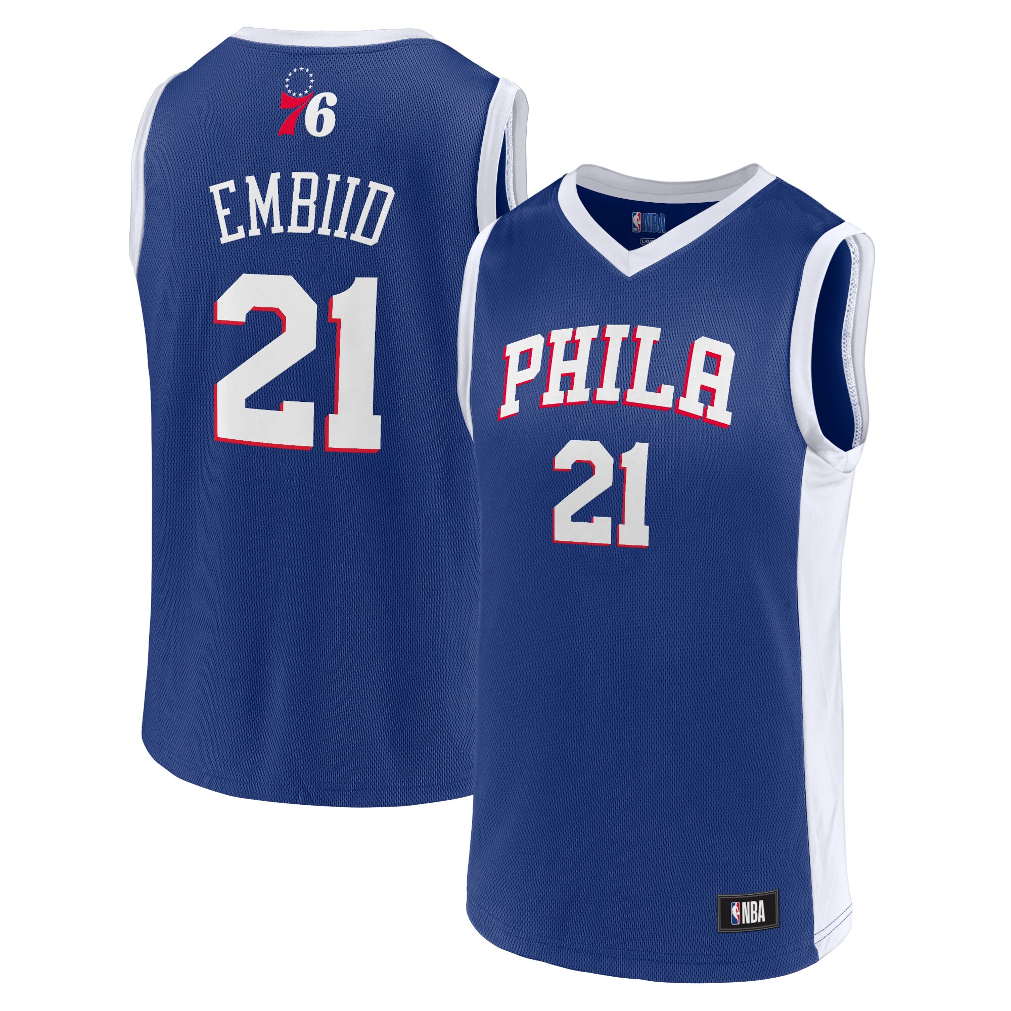 Alternative view of Men's Joel Embiid Royal Philadelphia 76ers Player Jersey