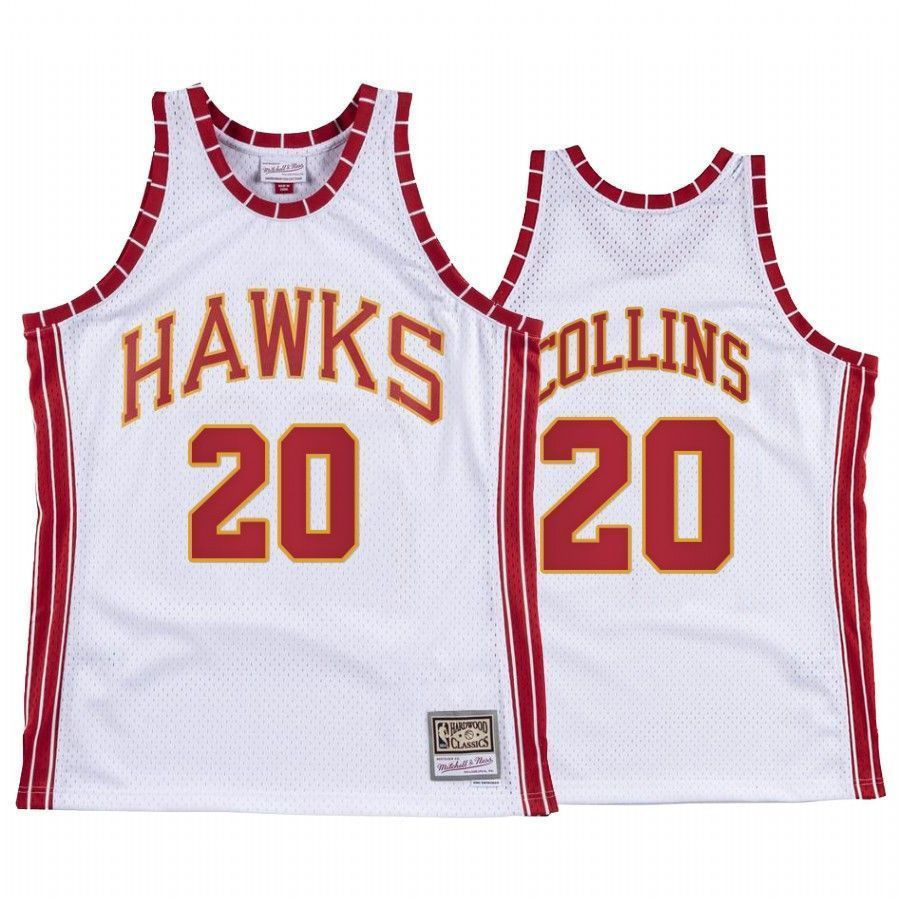 Men's John Collins 20 Atlanta Hawks Hardwood Classics Jersey White - JS484 