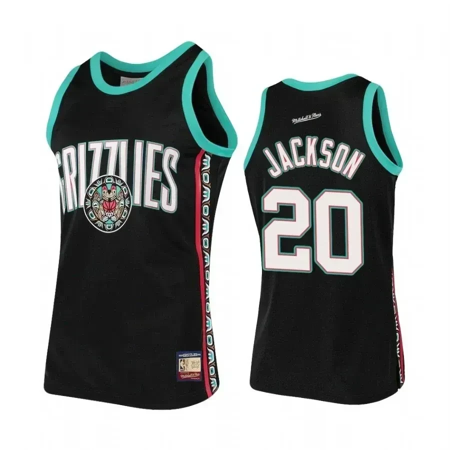 Men's Josh Jackson 20 Memphis Grizzlies Black Hardwood Classics Jersey - JS515 