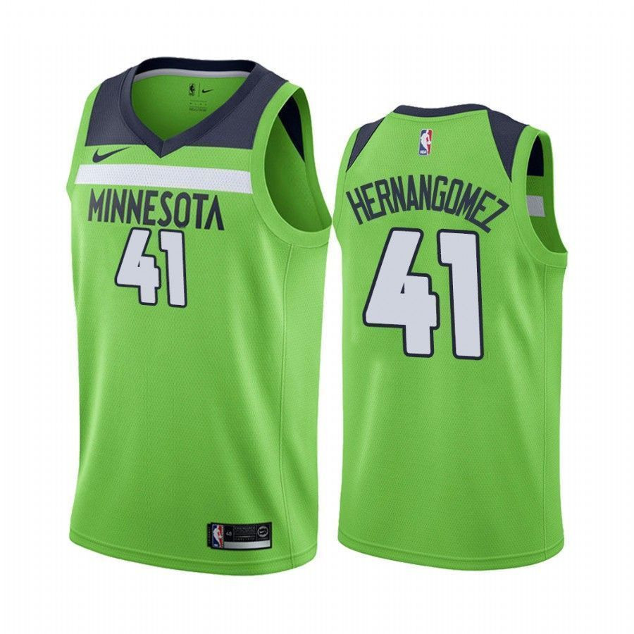 Men's Juancho Hernangomez Minnesota Timberwolves Green Statet Jersey - JS350 