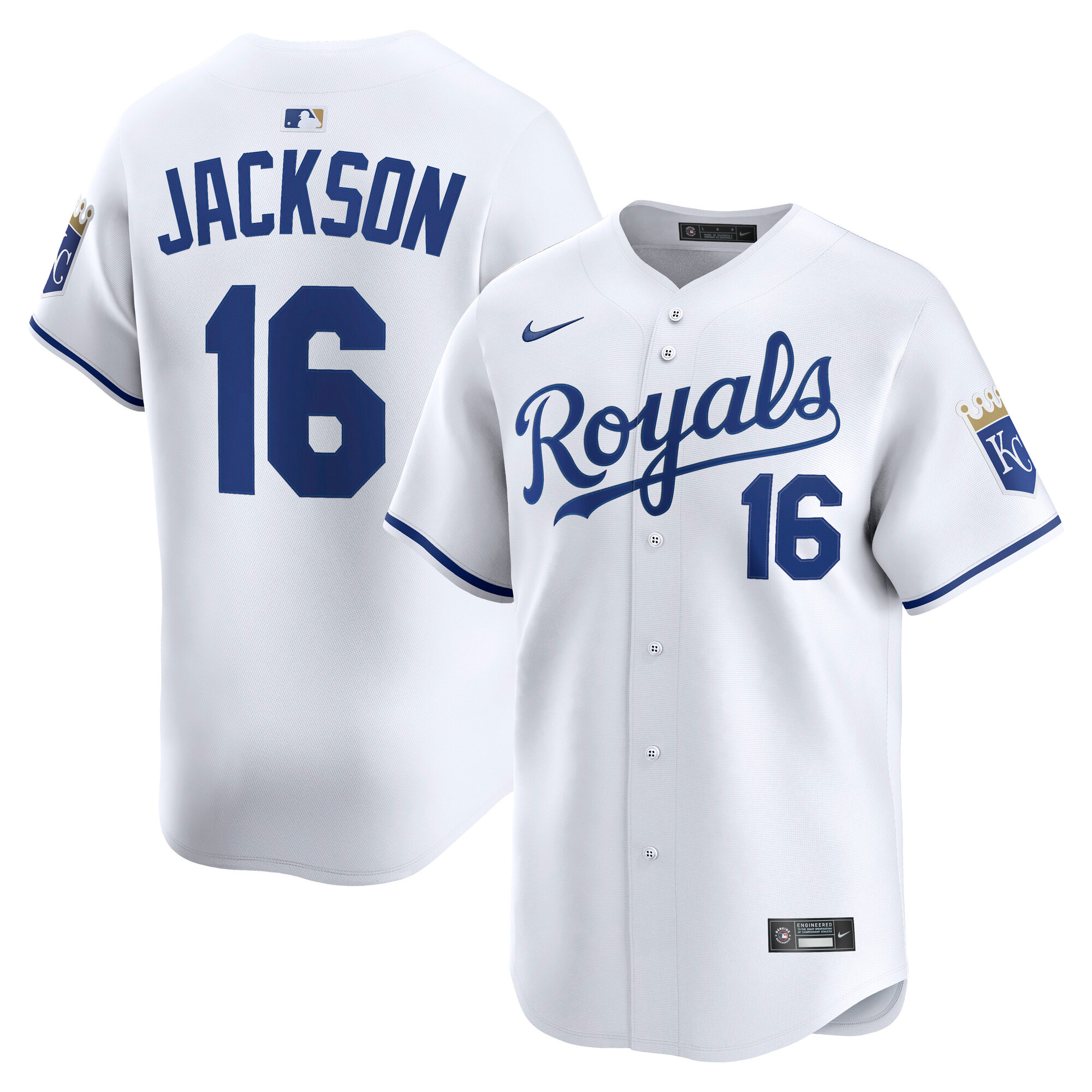 Men's Kansas City Royals Bo Jackson White Home Limited Player Jersey 